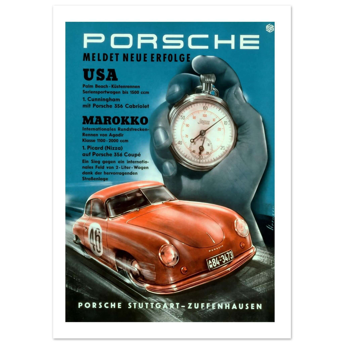 Porsche USA & Morocco Racing Triumphs Poster - Transit Art