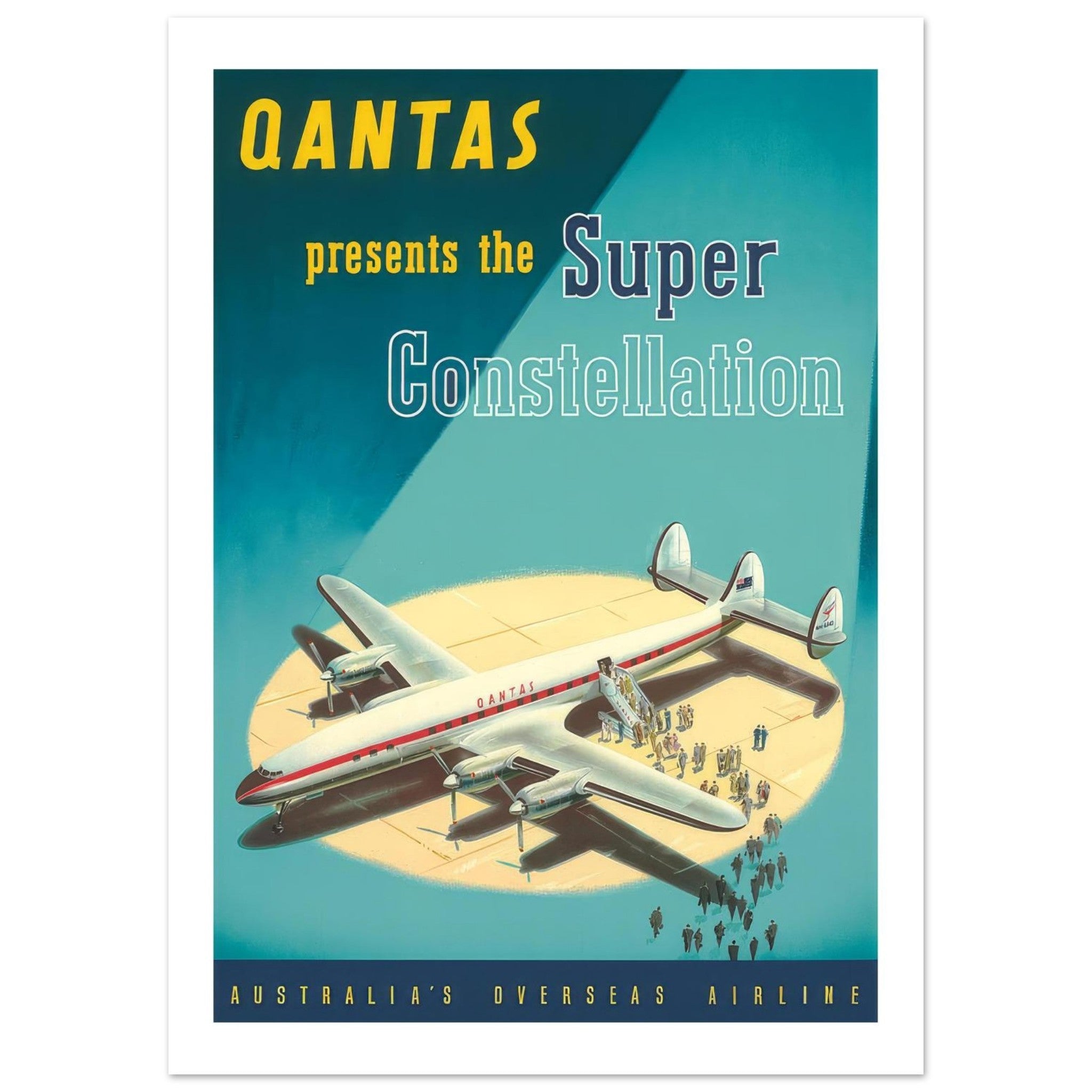 Qantas Super Constellation Travel Poster - Transit Art