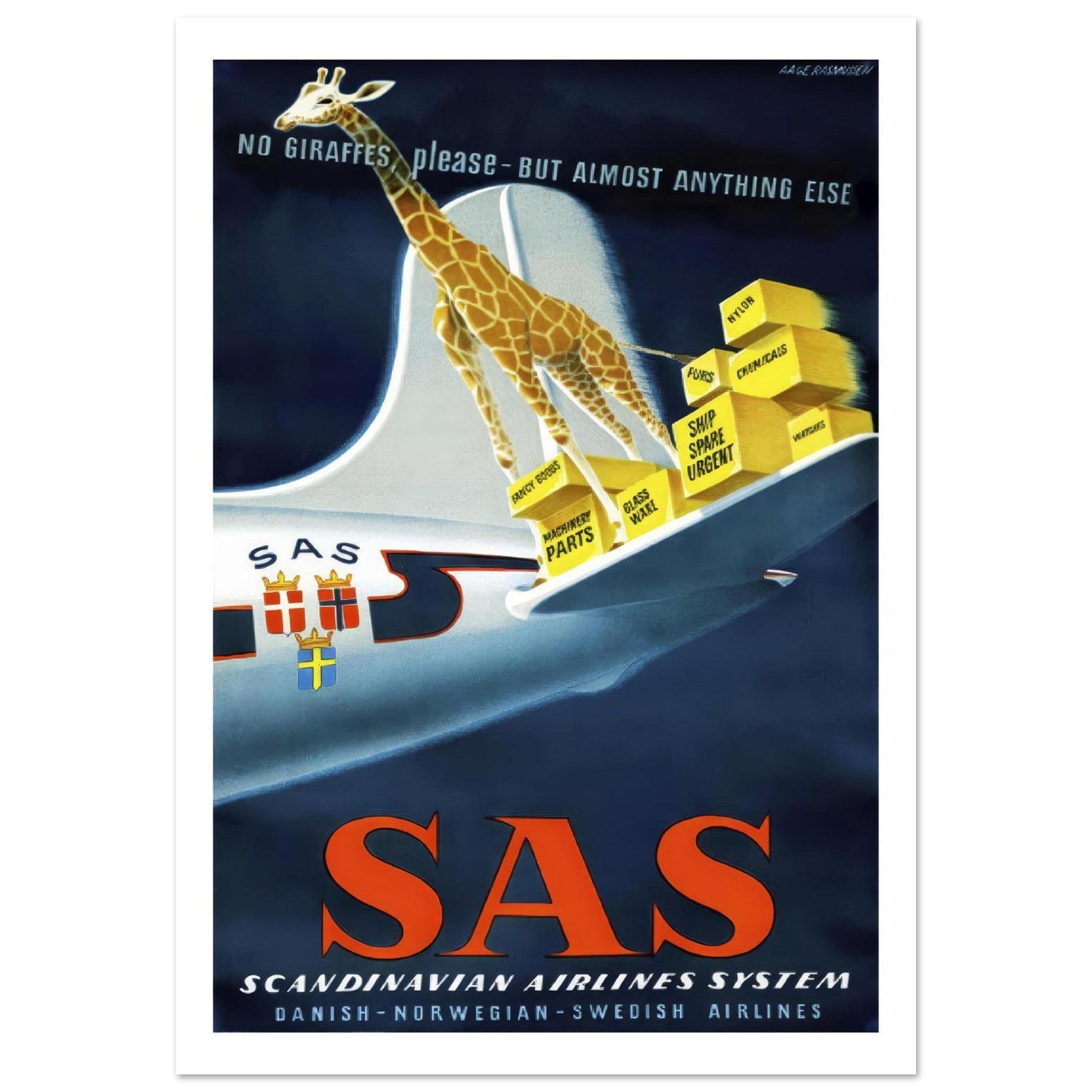 SAS Poster: No Giraffes Please - Transit Art