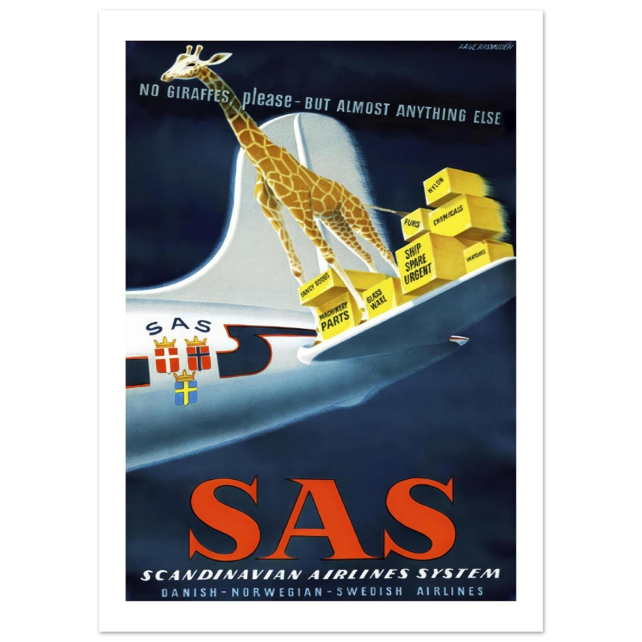 SAS Poster: No Giraffes Please - Transit Art
