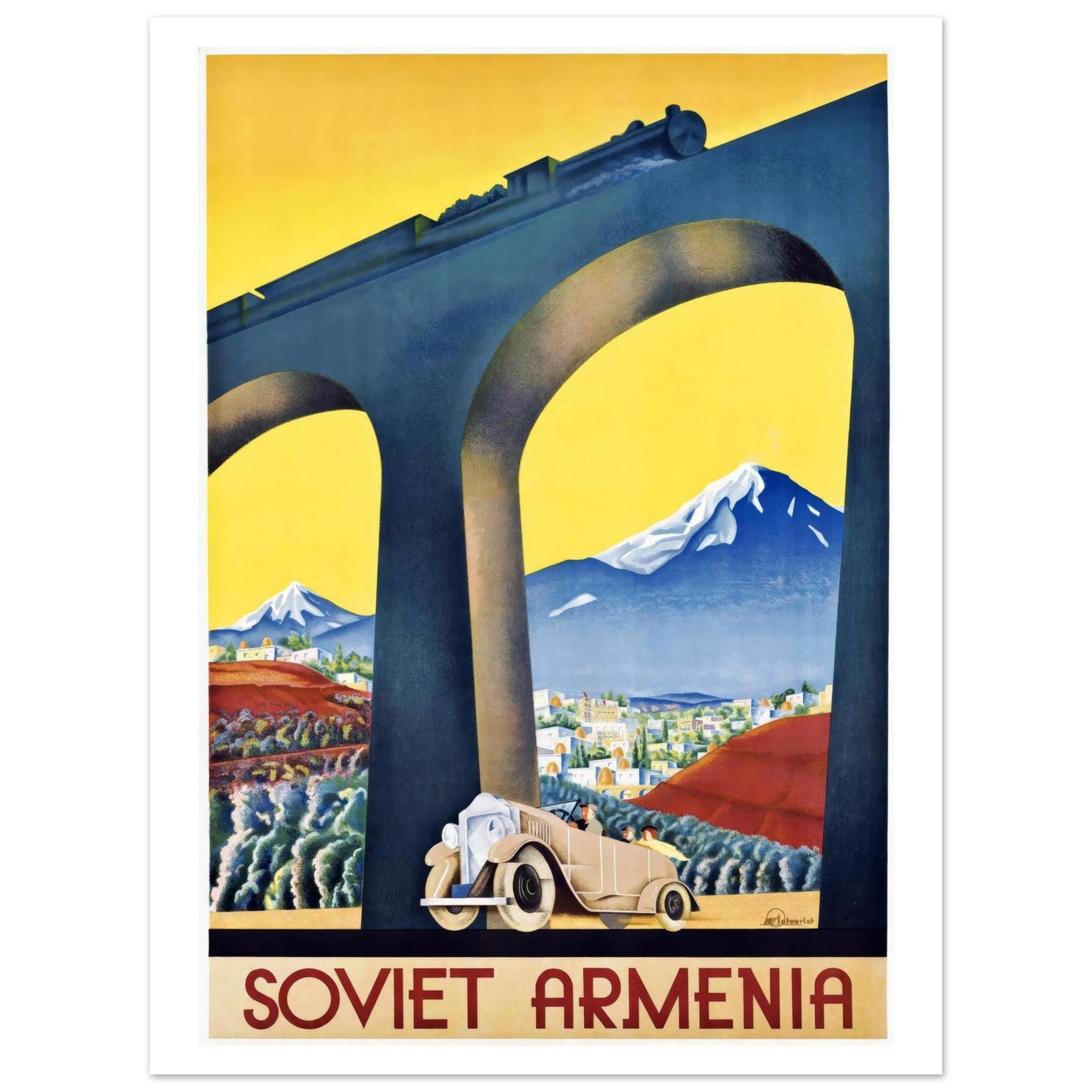 Soviet Armenia Vintage Travel Poster - Transit Art