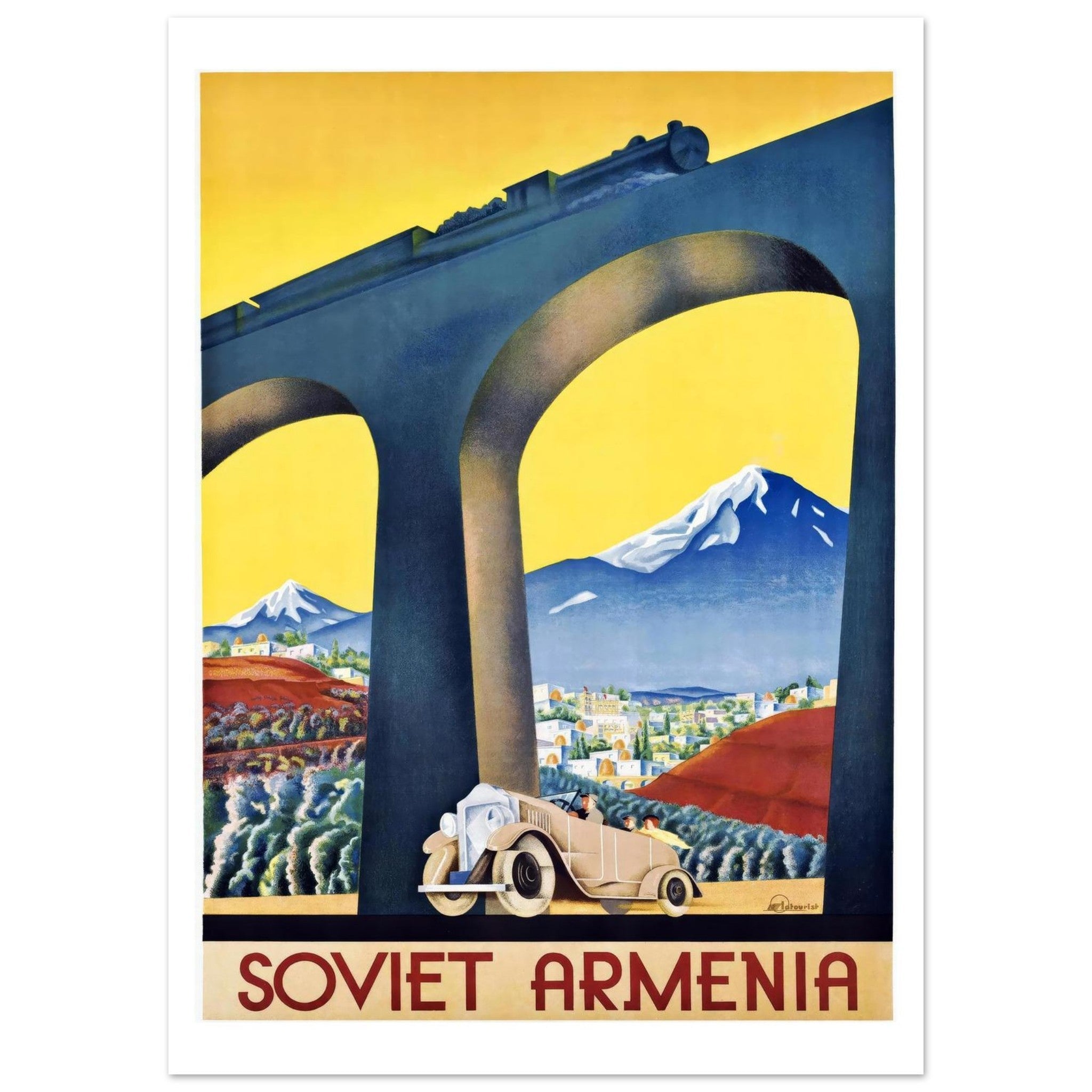 Soviet Armenia Vintage Travel Poster - Transit Art