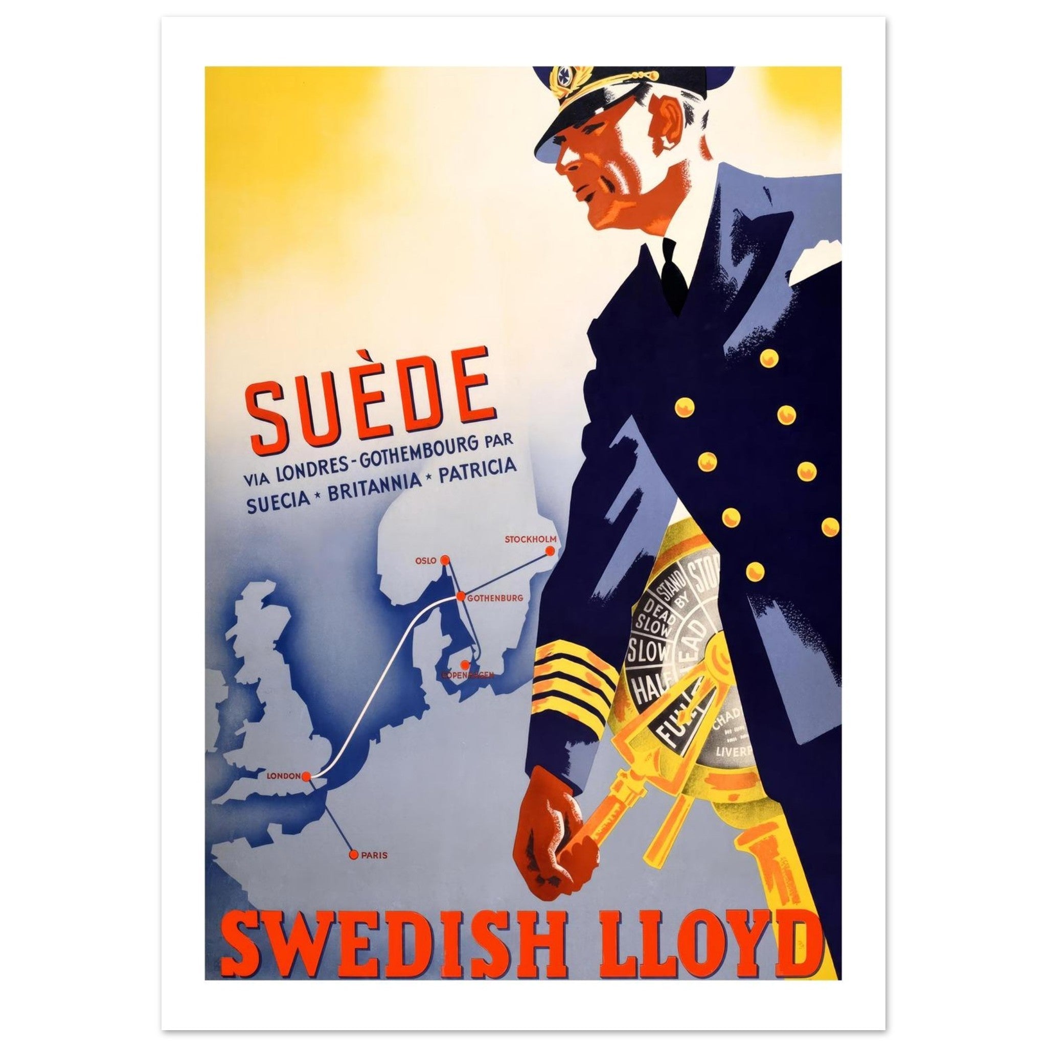 Swedish Lloyd Shipping Poster - Transit Art