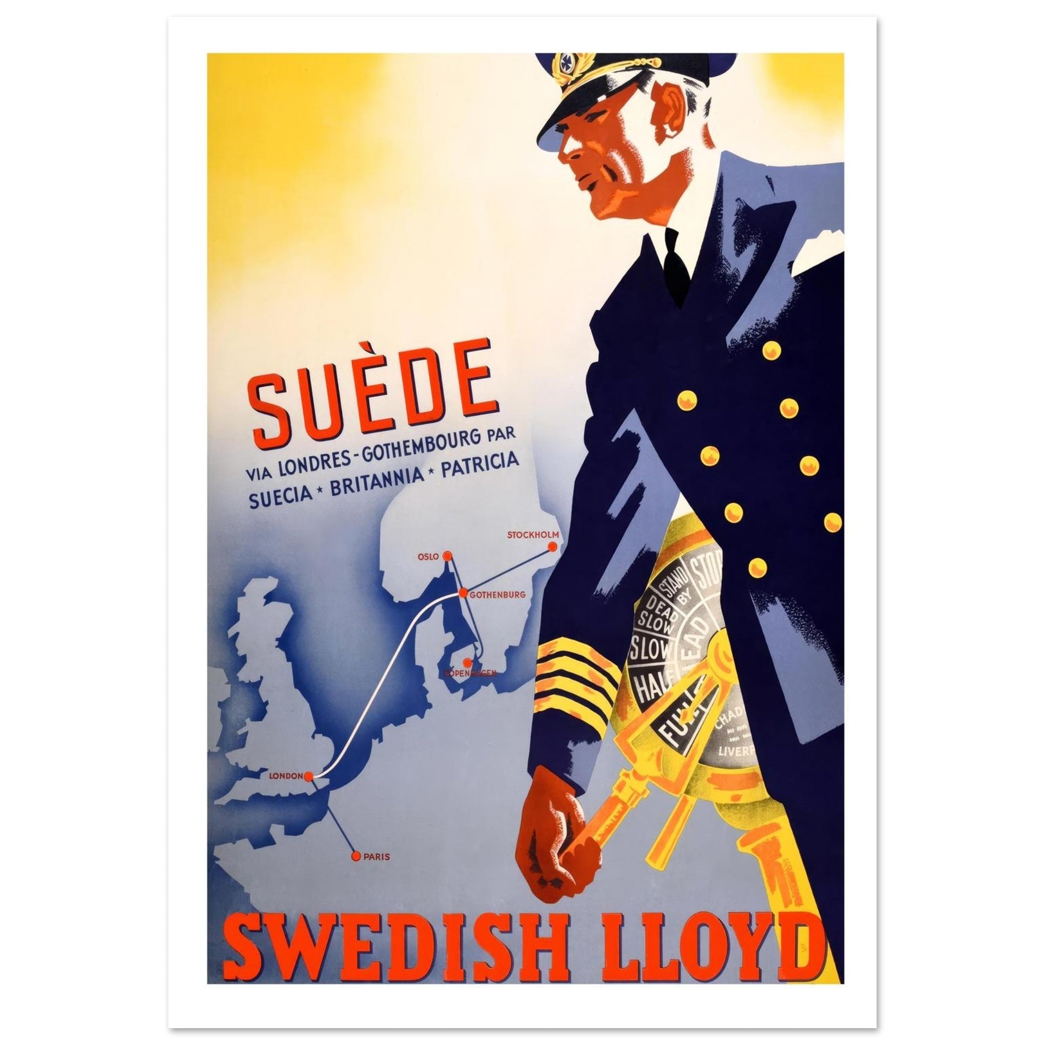 Swedish Lloyd Shipping Poster - Transit Art