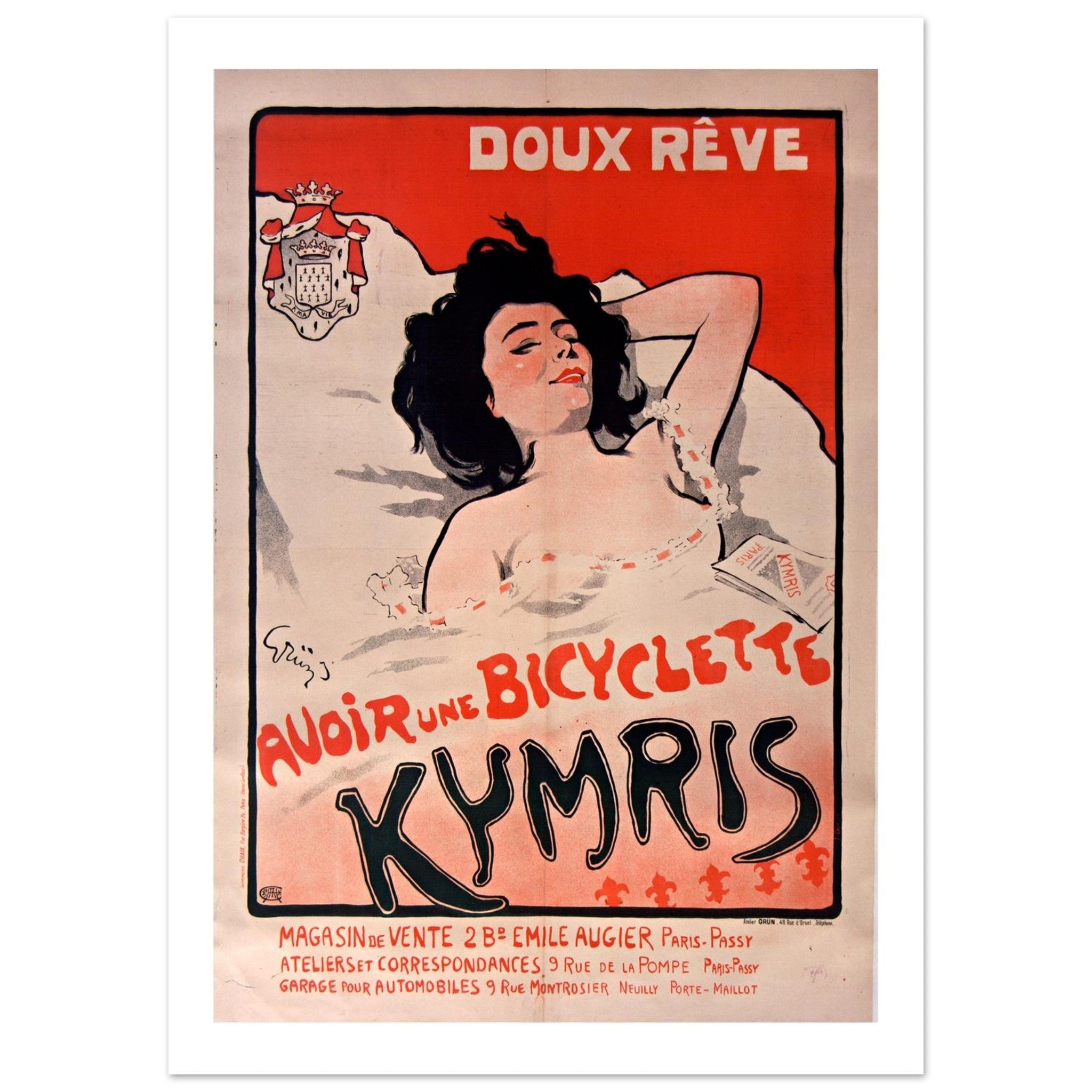 Sweet Dream: Vintage French Kymris Bicycle Advertisement - Transit Art