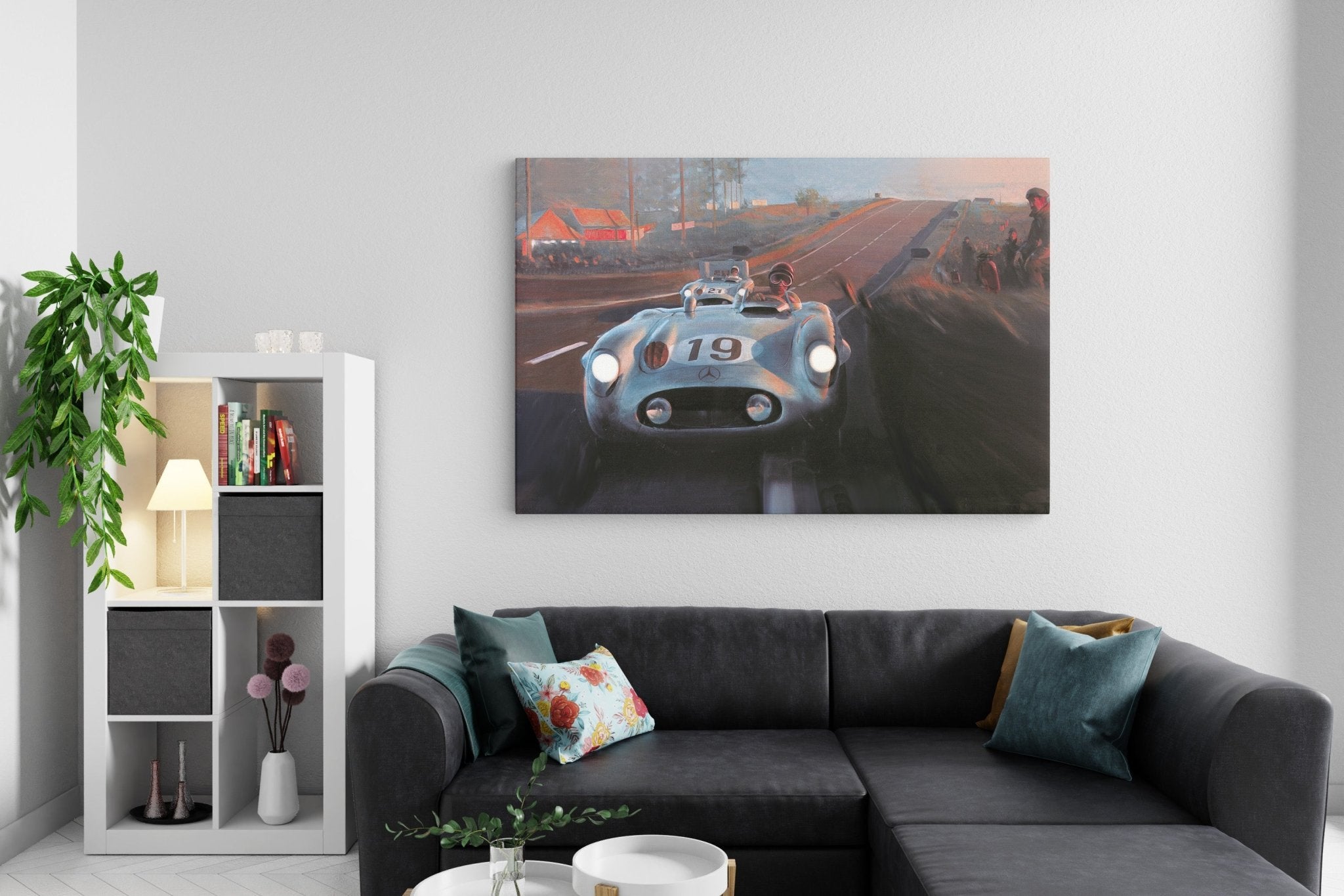 The Mercedes - Benz 300 SLR at Le Mans 1955 - canvas - Transit Art