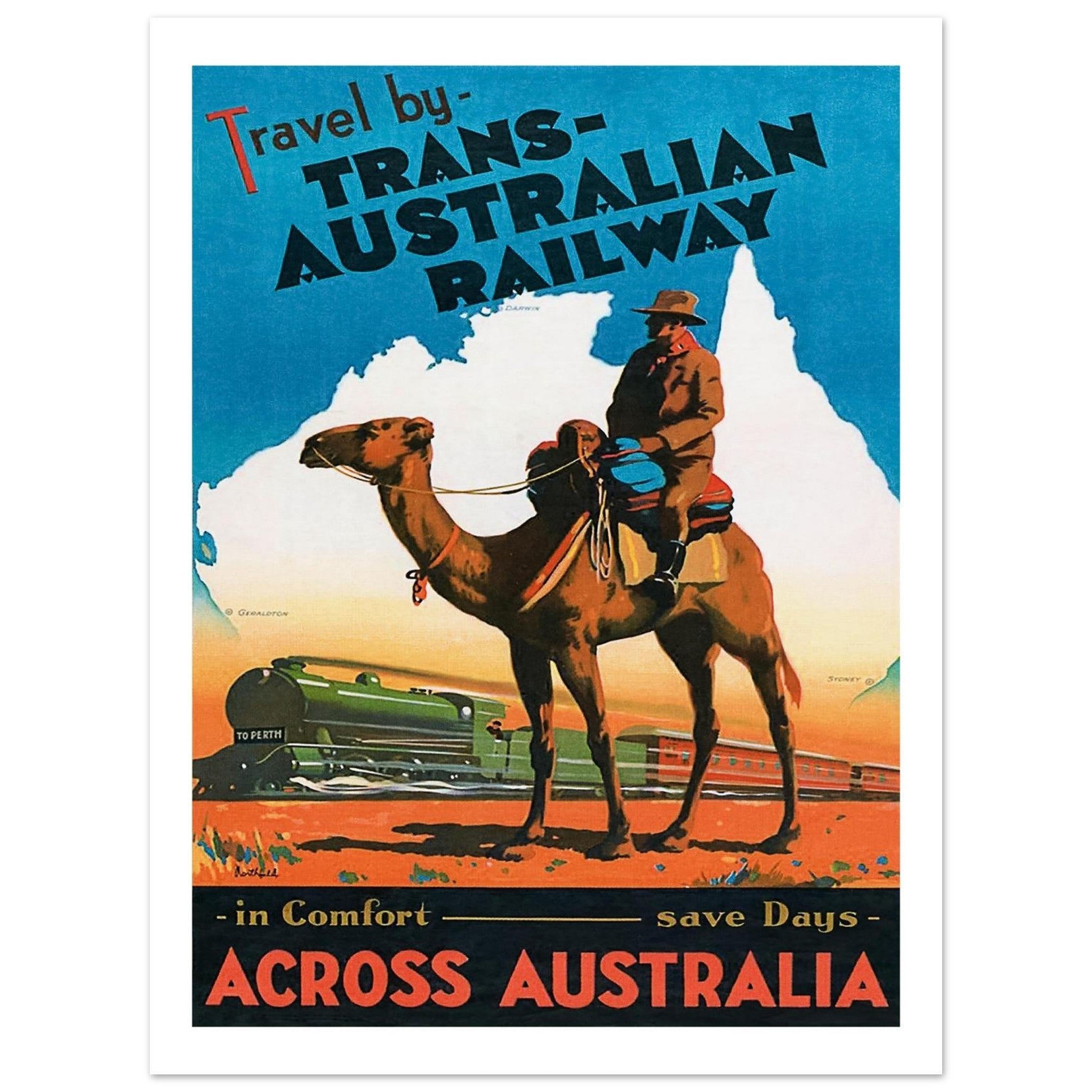 Trans - Australian Railway – Comfort Across the Outback - Transit Art