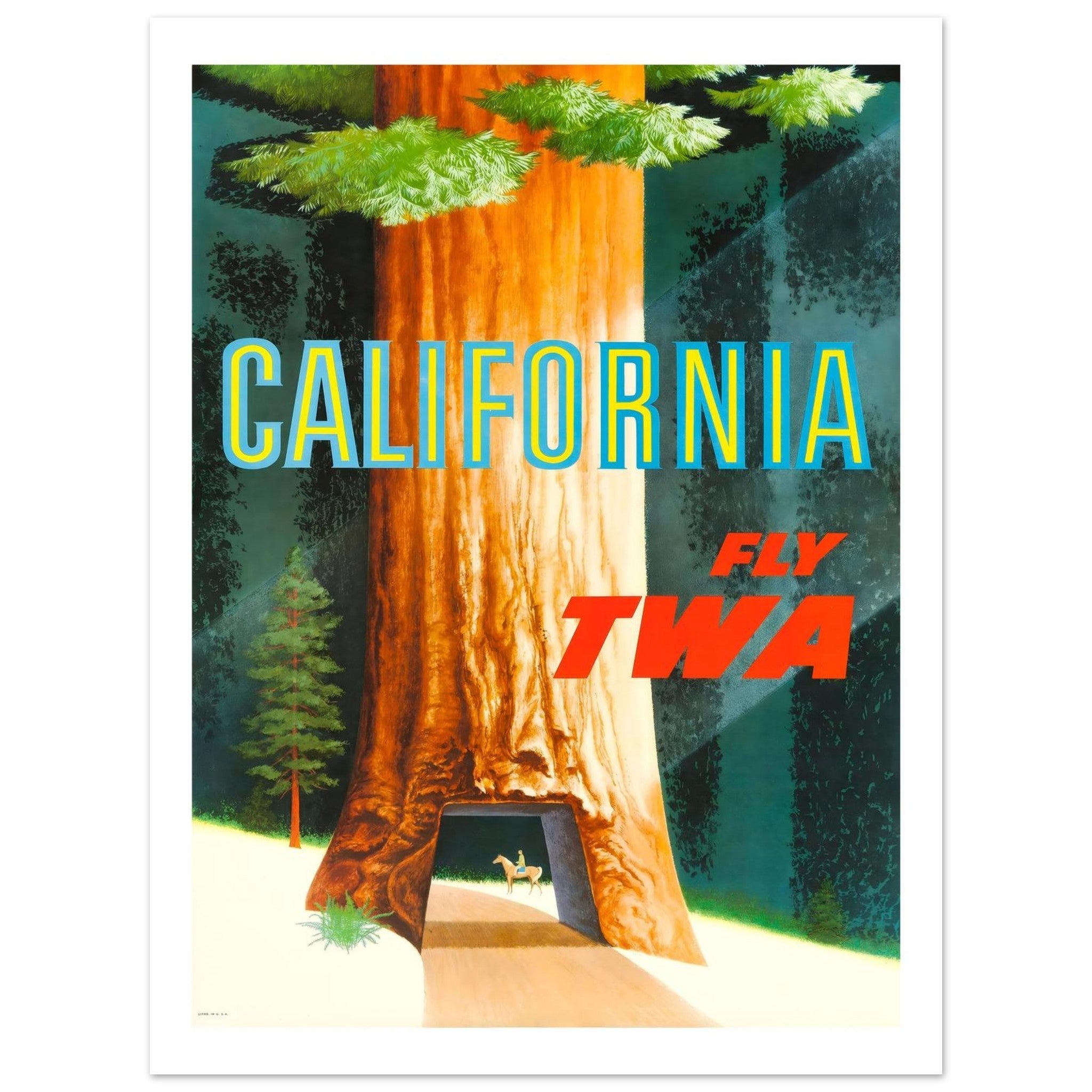 TWA California Sequoia Poster - Transit Art
