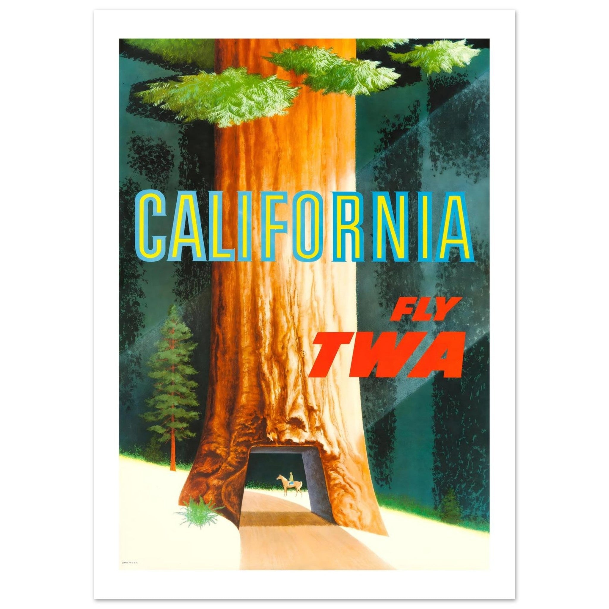 TWA California Sequoia Poster - Transit Art