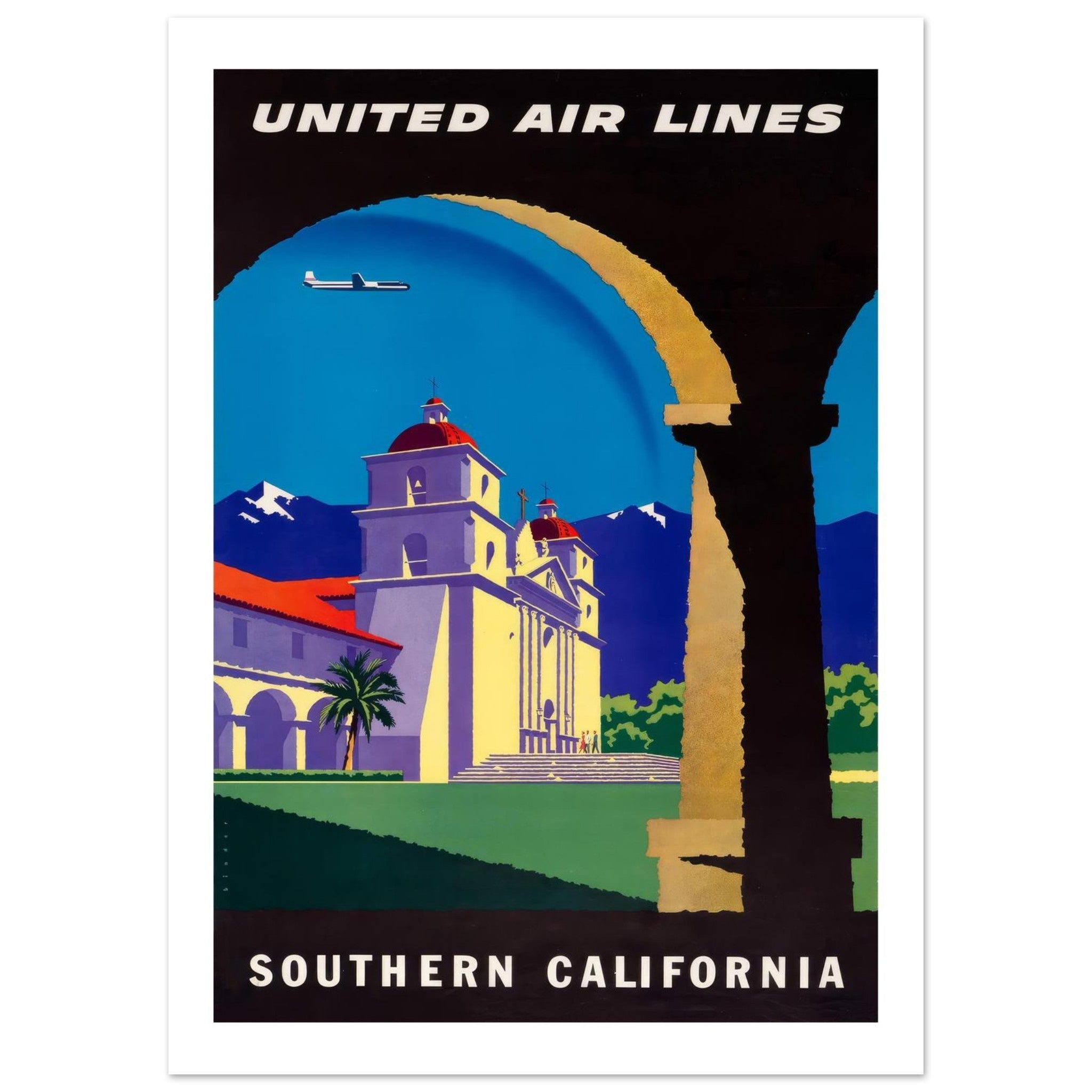 United Airlines Southern California Poster - Transit Art