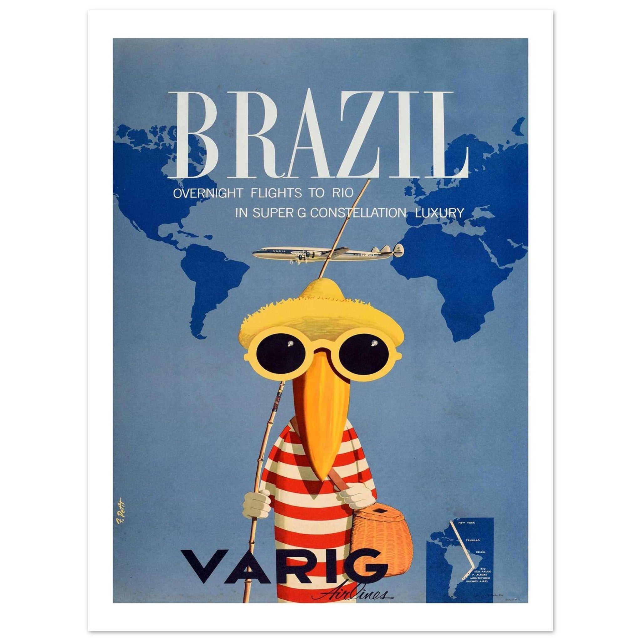 Varig Airlines Brazil Poster - Transit Art