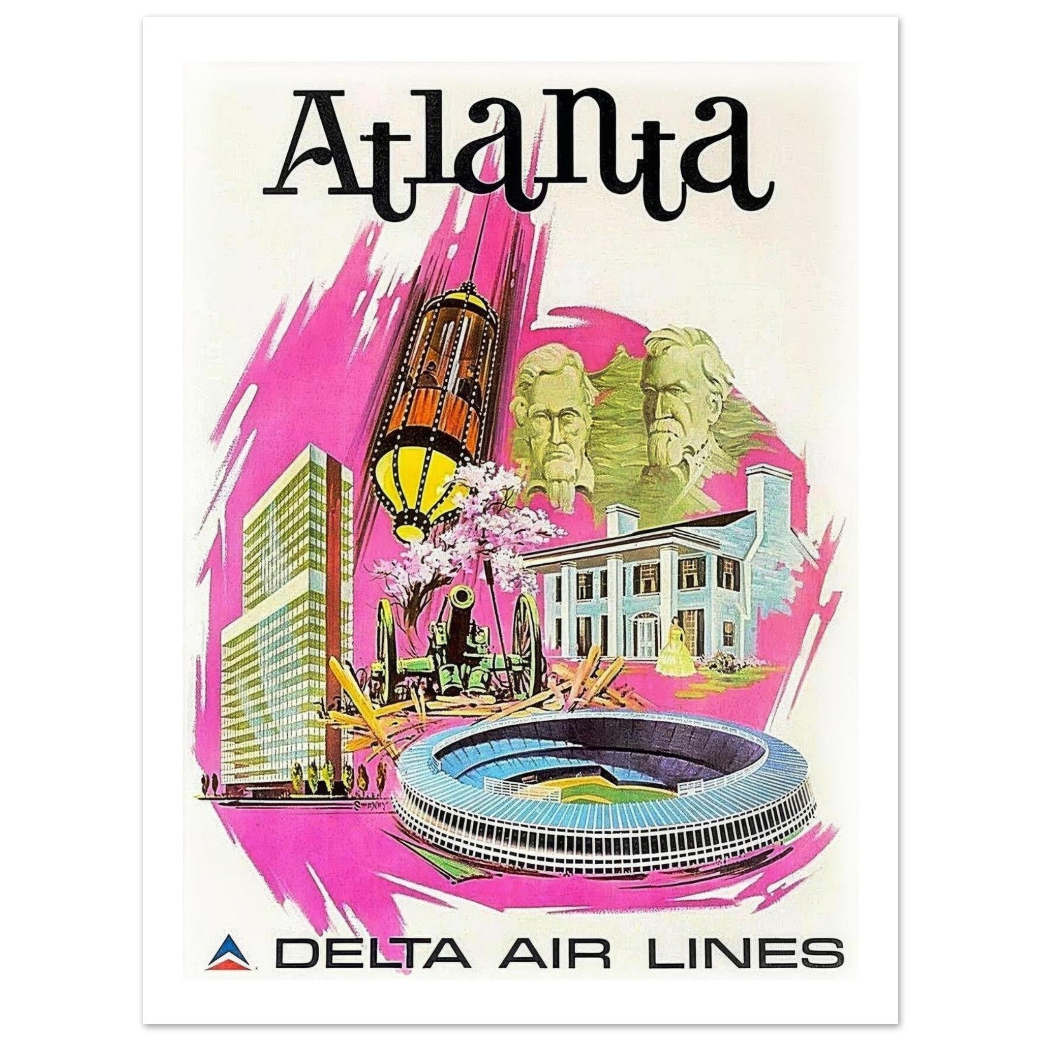 Vibrant Delta Air Lines Poster Celebrating Atlanta Heritage - Transit Art