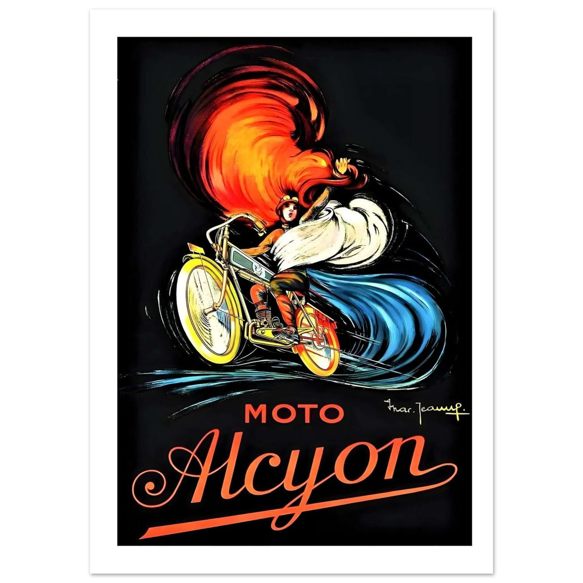 Vibrant Moto Alcyon Advertisement Poster - Transit Art