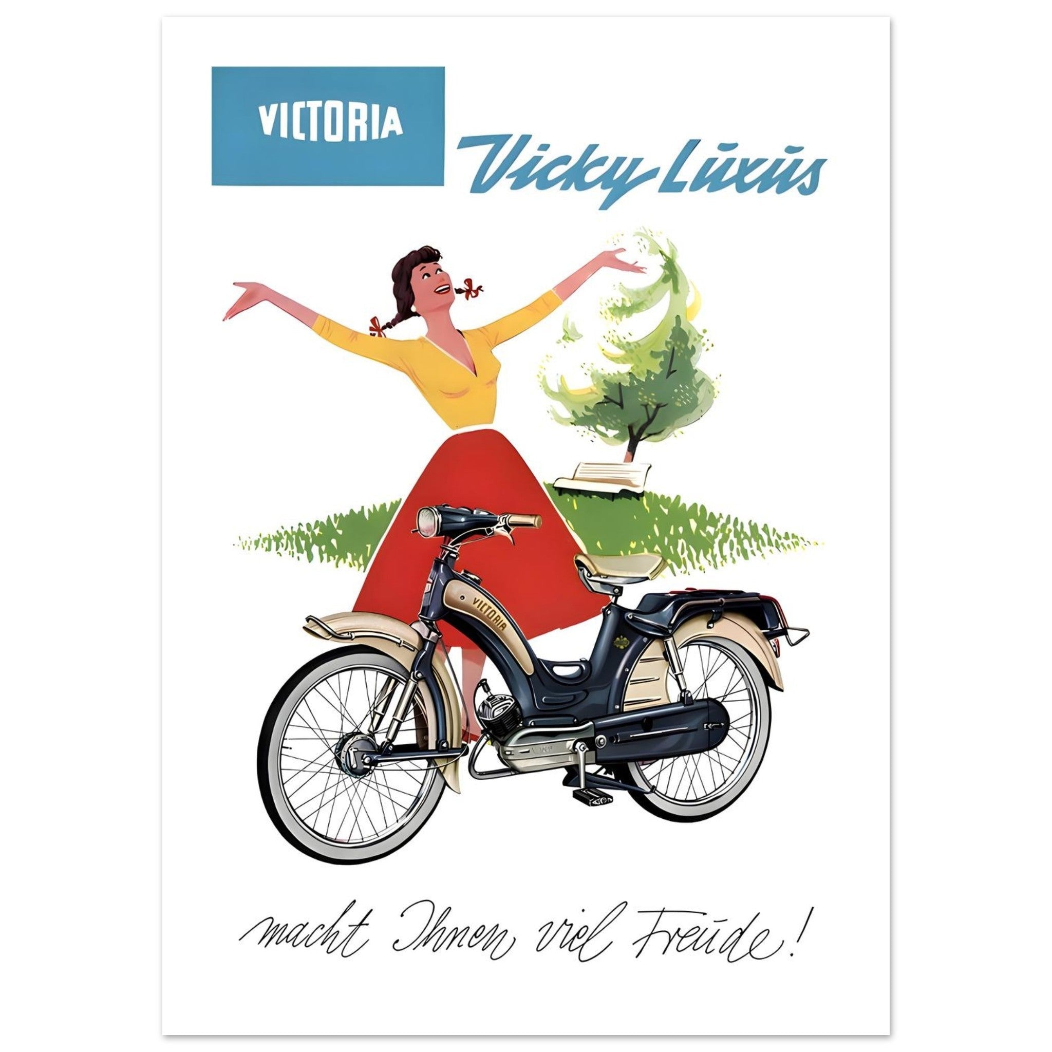 Victoria Vicky Luxus Moped Advertisement, 1950s - Transit Art