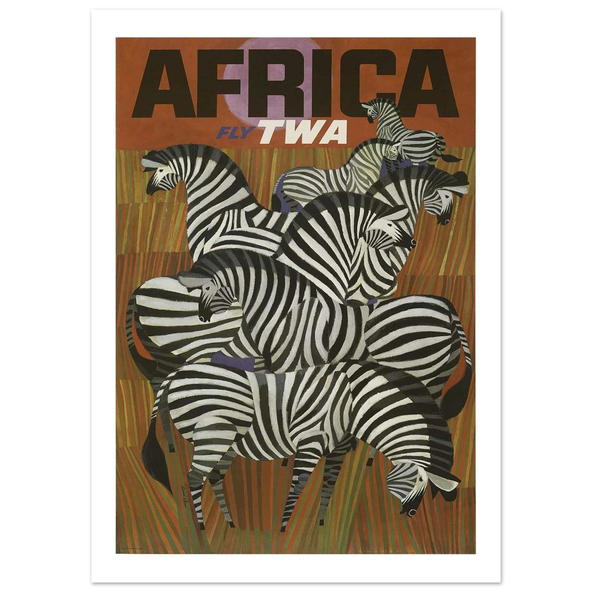Vintage Africa Travel Poster: TWA Airlines - Transit Art