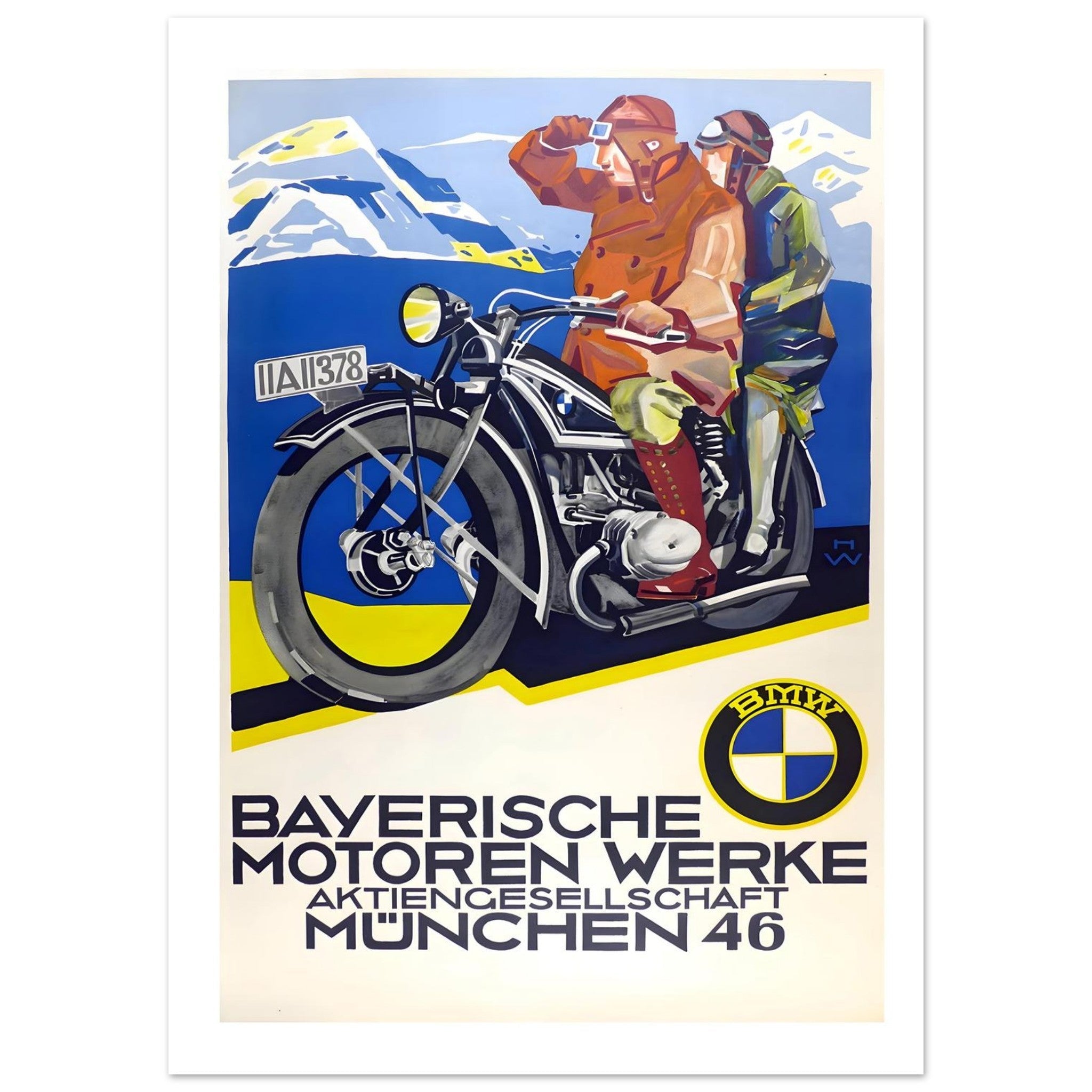 Vintage BMW Bayerische Motoren Werke Poster - Transit Art