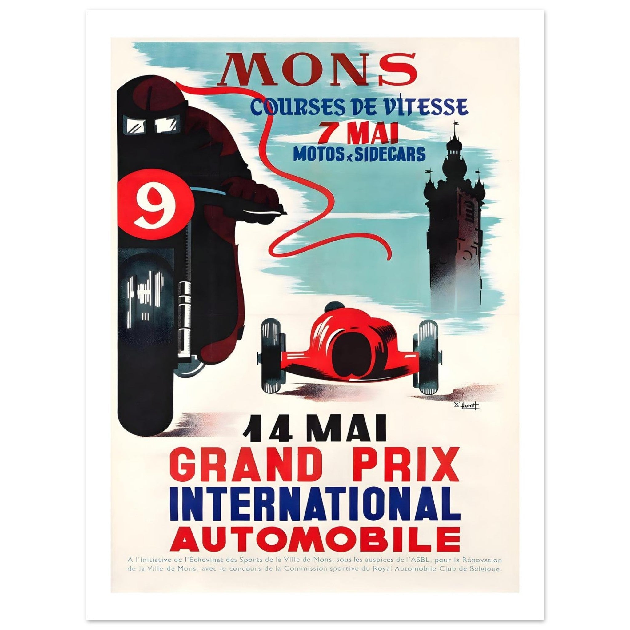 Vintage Mons Race and Grand Prix Poster - Transit Art