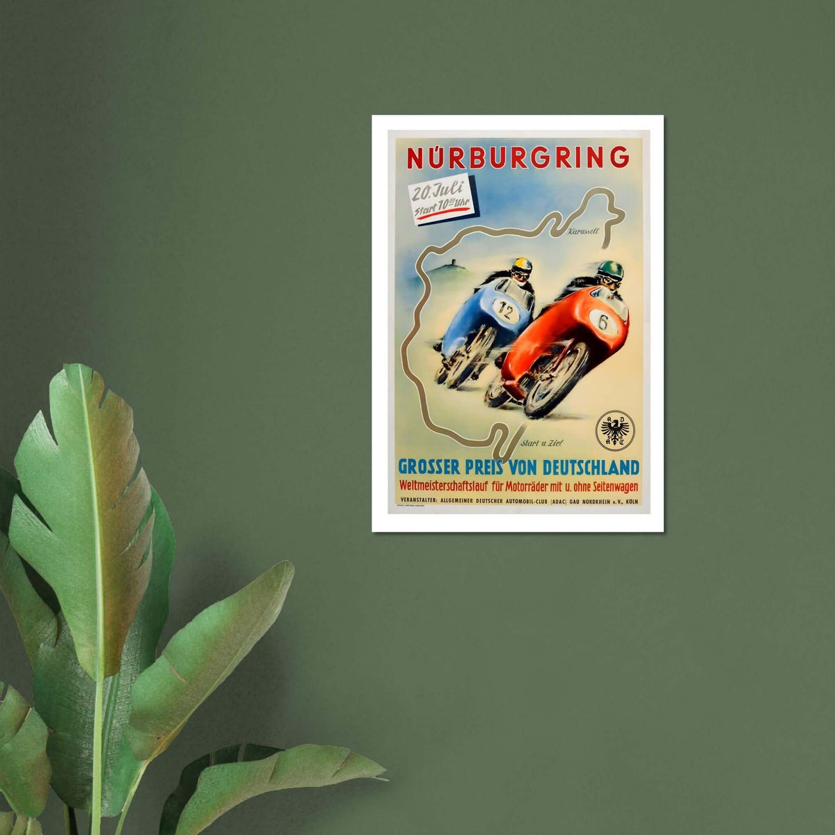 Vintage Nürburgring Grosser Preis von Deutschland Racing Poster - Transit Art