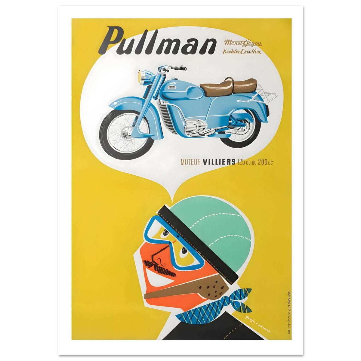 Vintage Pullman Motorcycle Advertisement Poster - Transit Art