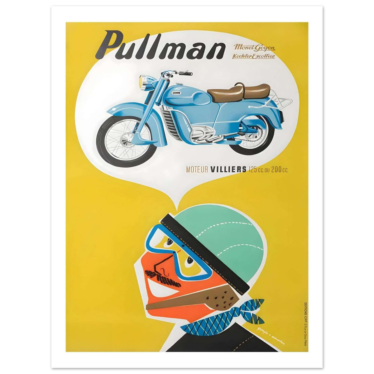Vintage Pullman Motorcycle Advertisement Poster - Transit Art