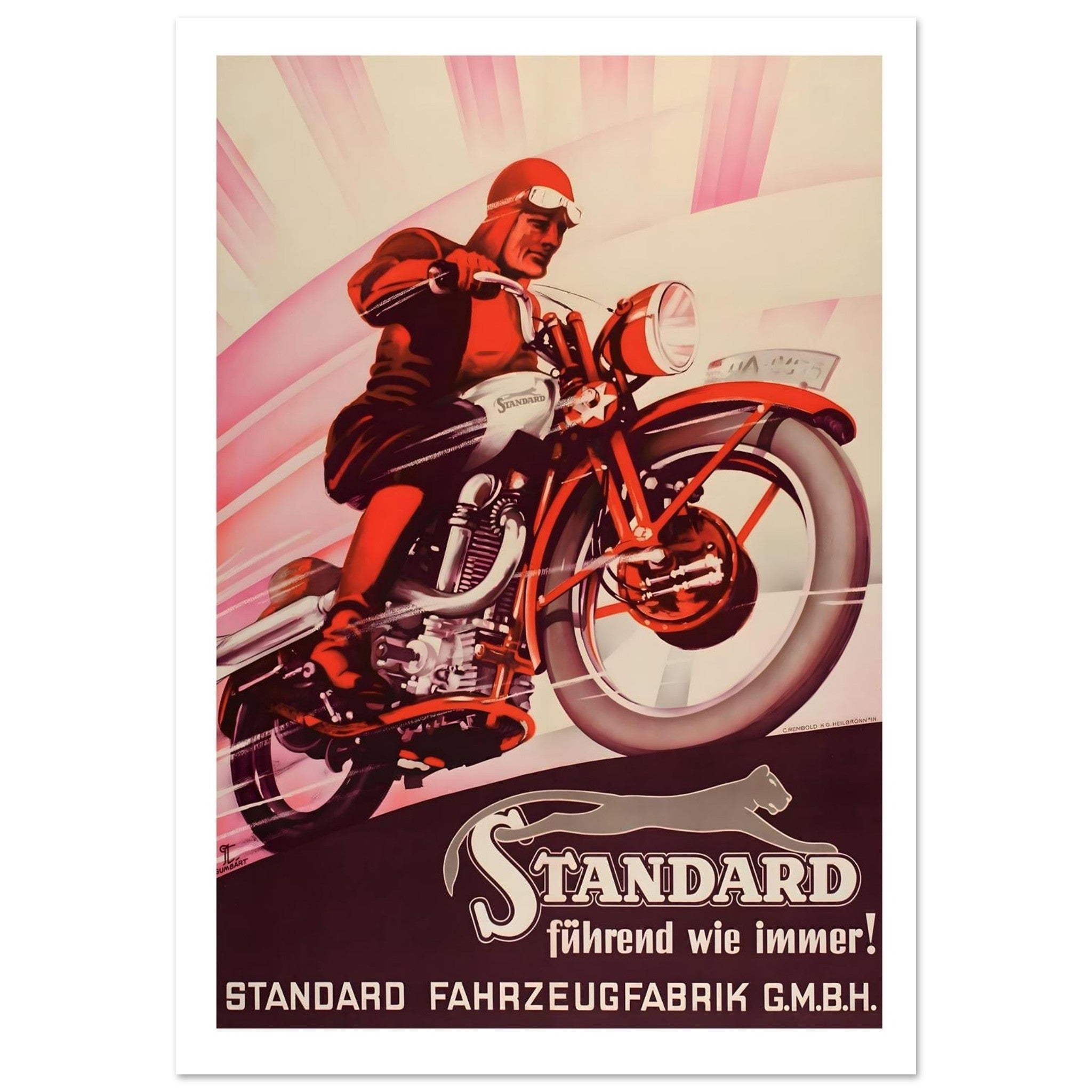 Vintage Standard Motorcycle Poster: Speed, Power, and Precision - Transit Art