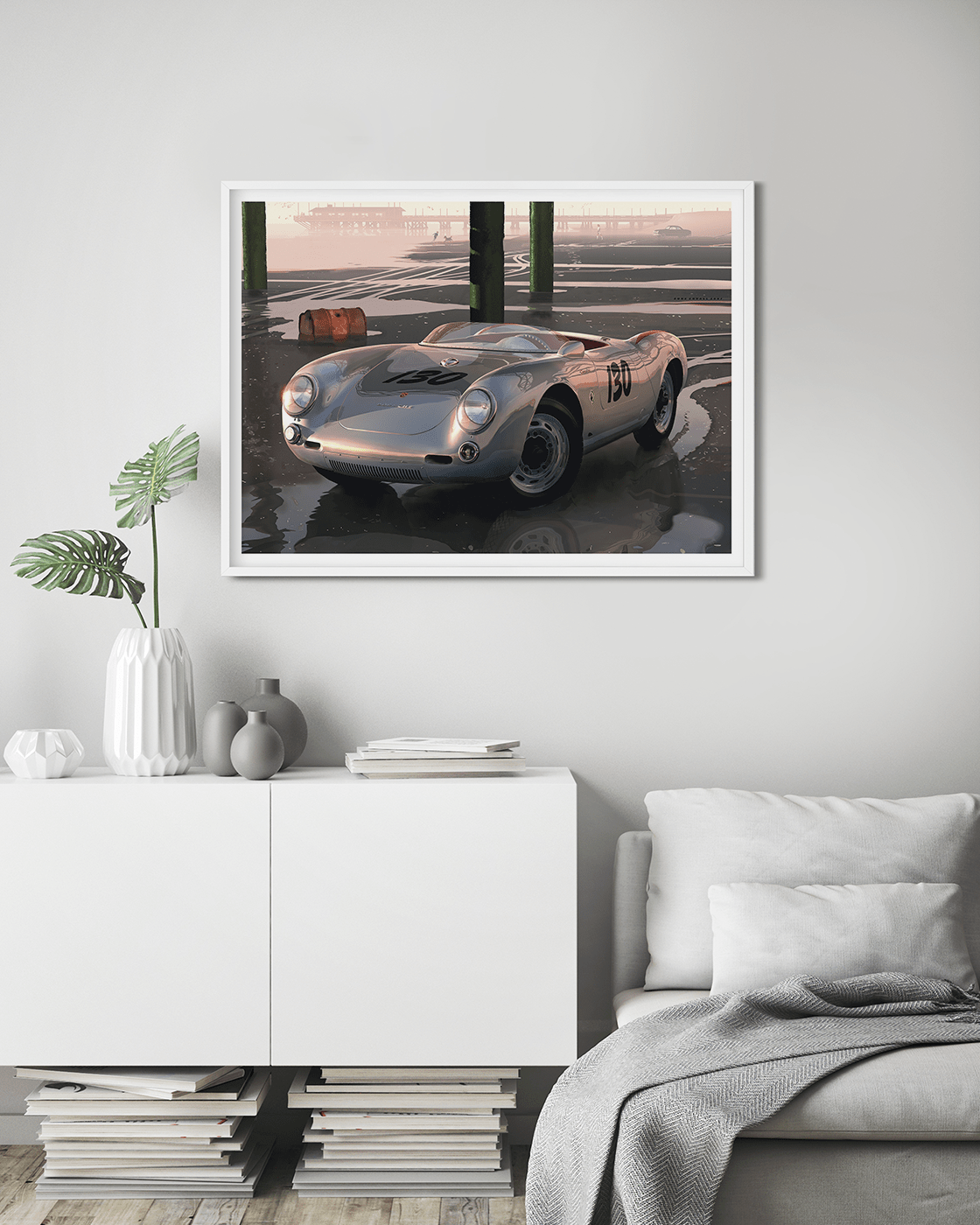 James Dean at the beach, The Porsche 550 Spyder is a classic sports car that was first introduced in 1953. This sleek and aerodynamic car was designed for racing, and it quickly gained a reputation for its speed and agility on the track. The Porsche 550 S