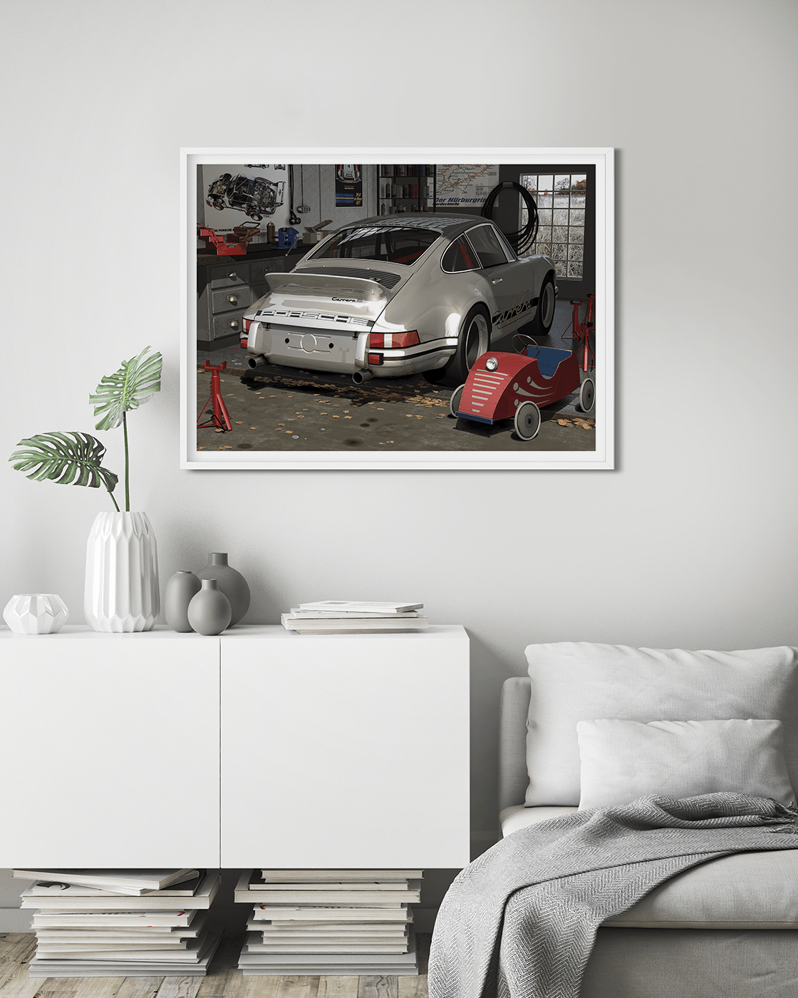 My First Car, Porsche Carrera standing in a garage. Building upon the success of the 356 Carrera, Porsche embarked on a journey of continuous refinement. The 911 Carrera, introduced in 1963, marked a new era for the brand, solidifying its reputation for u