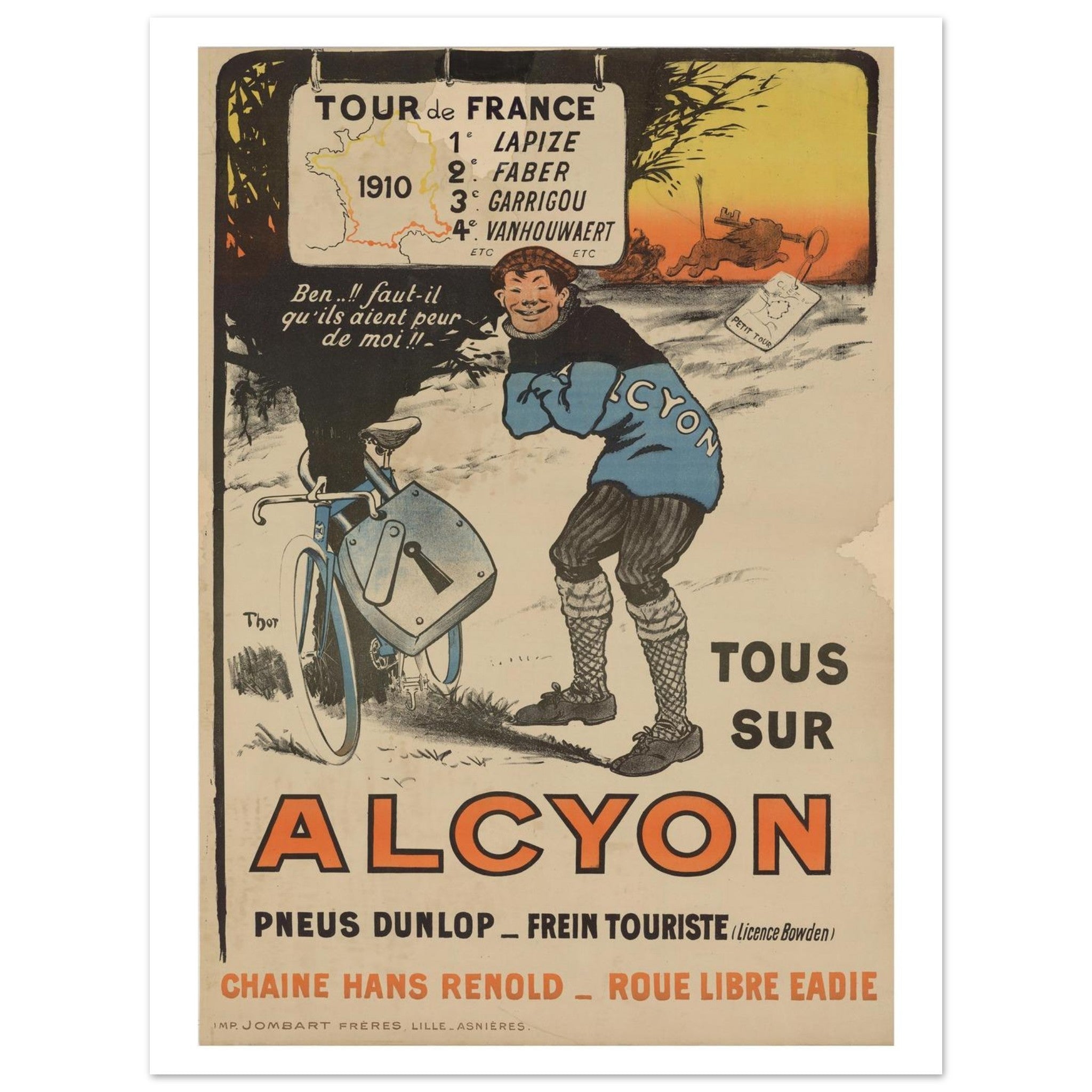 1910 Alcyon Tour De France Success - Transit Art