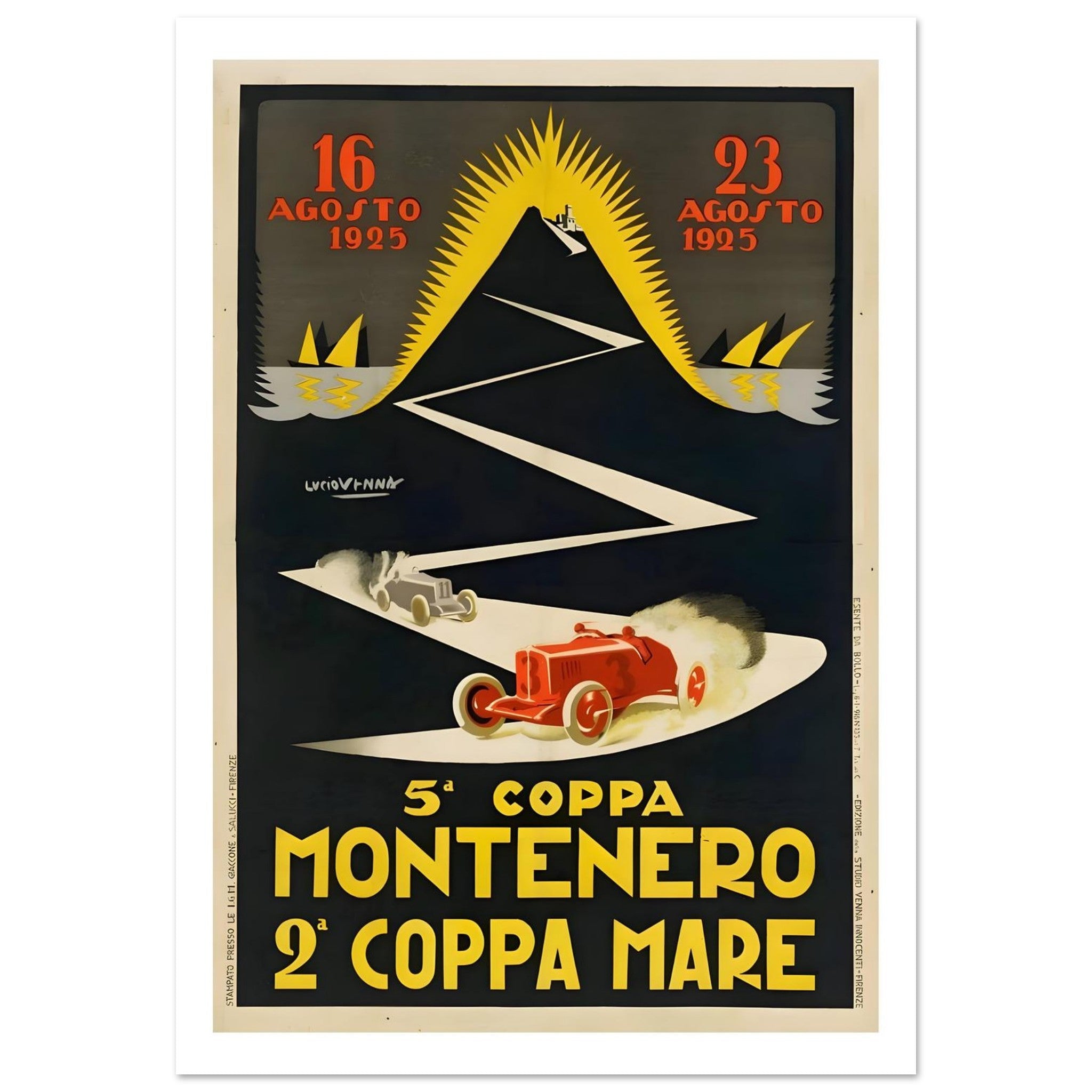 1925 Coppa Montenero Coppa Mare Racing Poster - Transit Art