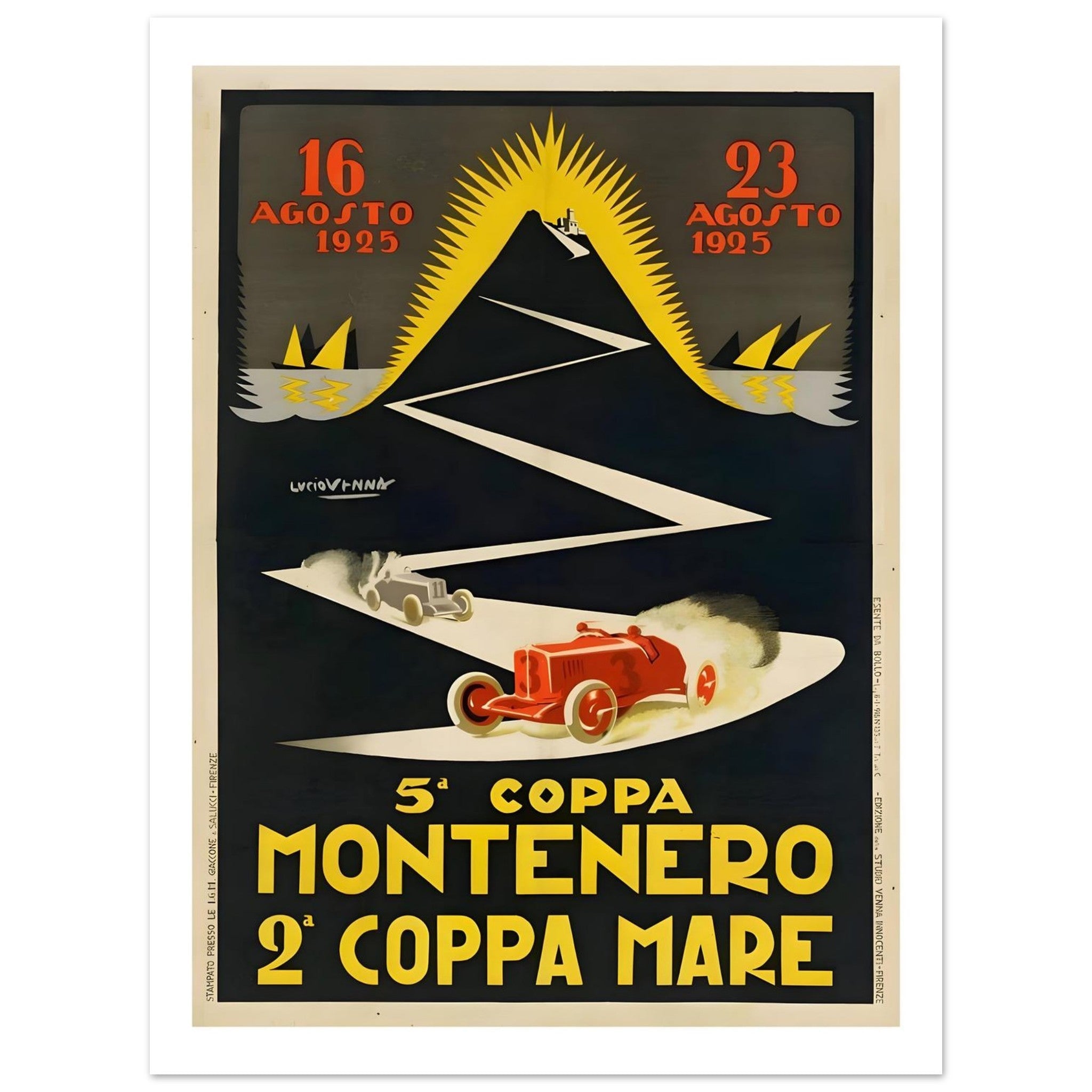1925 Coppa Montenero Coppa Mare Racing Poster - Transit Art