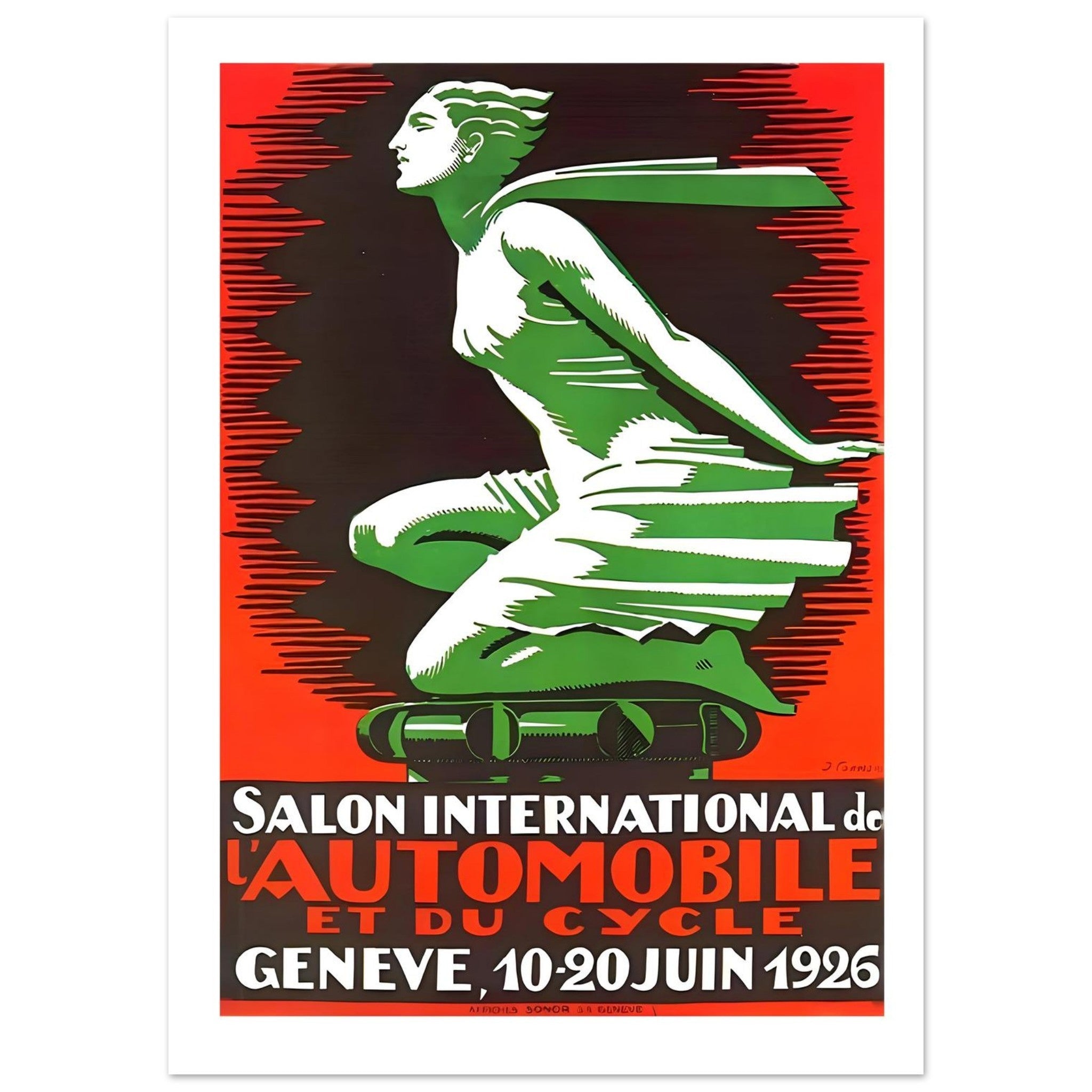 1926 Geneva Salon International de l’Automobile Poster - Transit Art