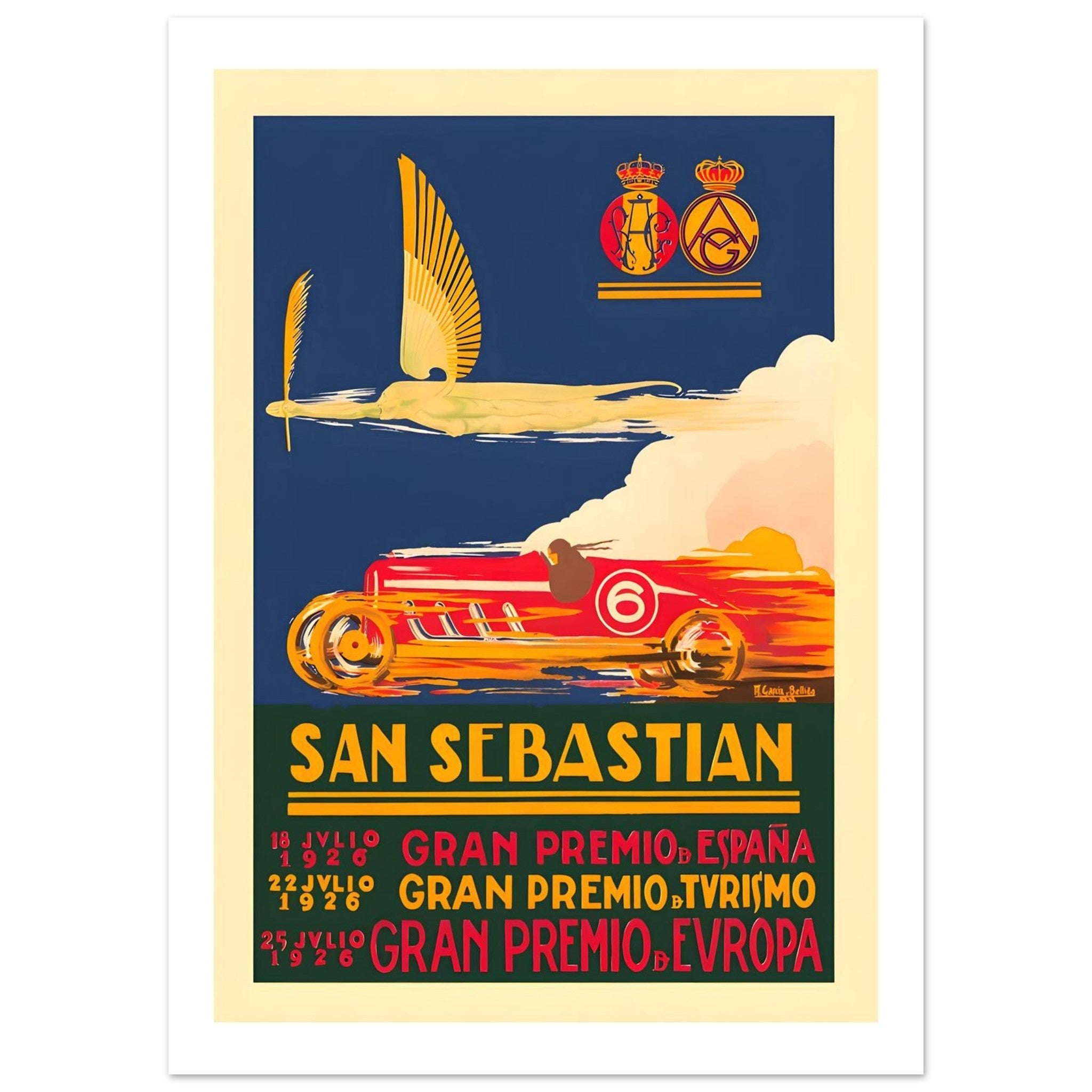 1926 San Sebastian Grand Prix de España Poster - Transit Art