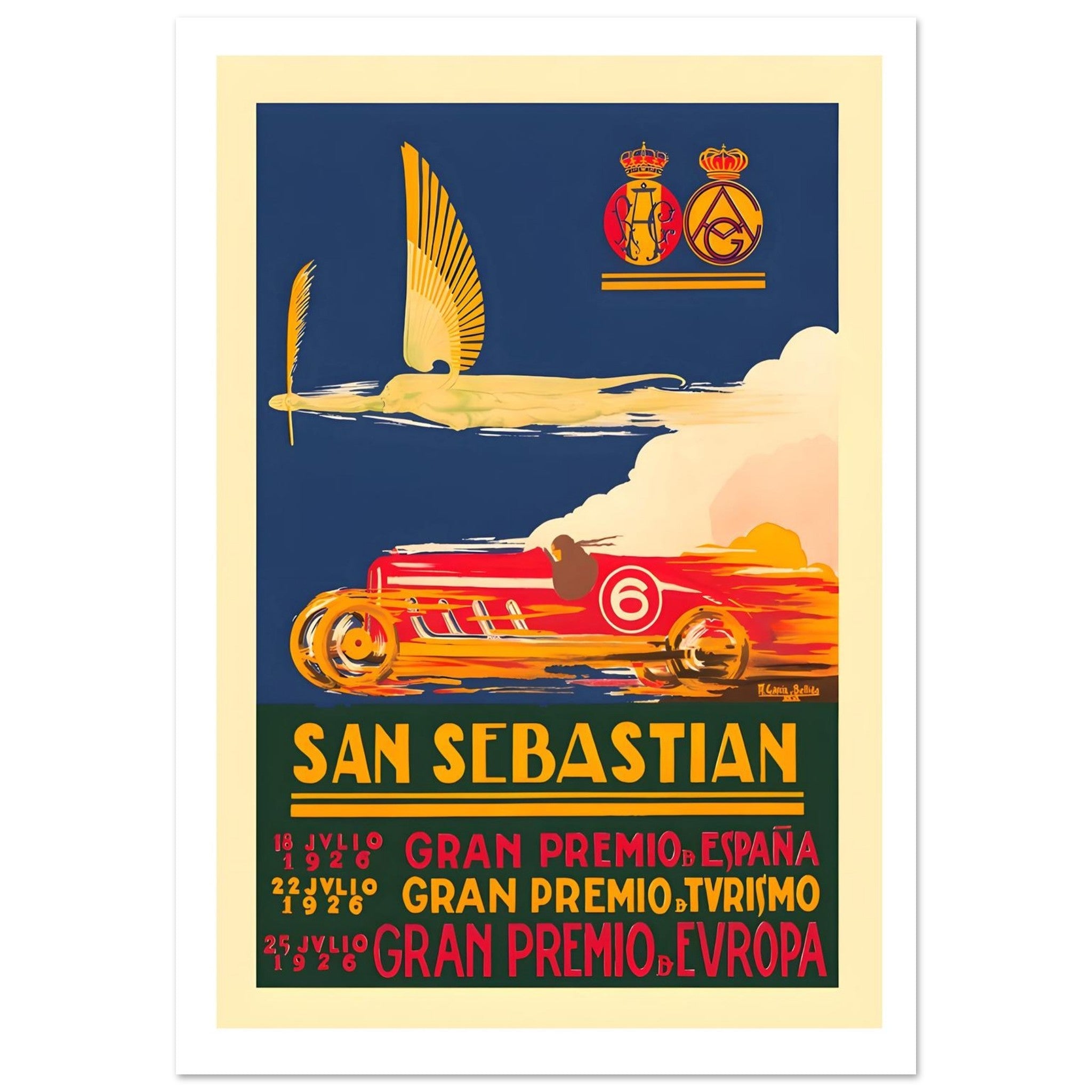 1926 San Sebastian Grand Prix de España Poster - Transit Art
