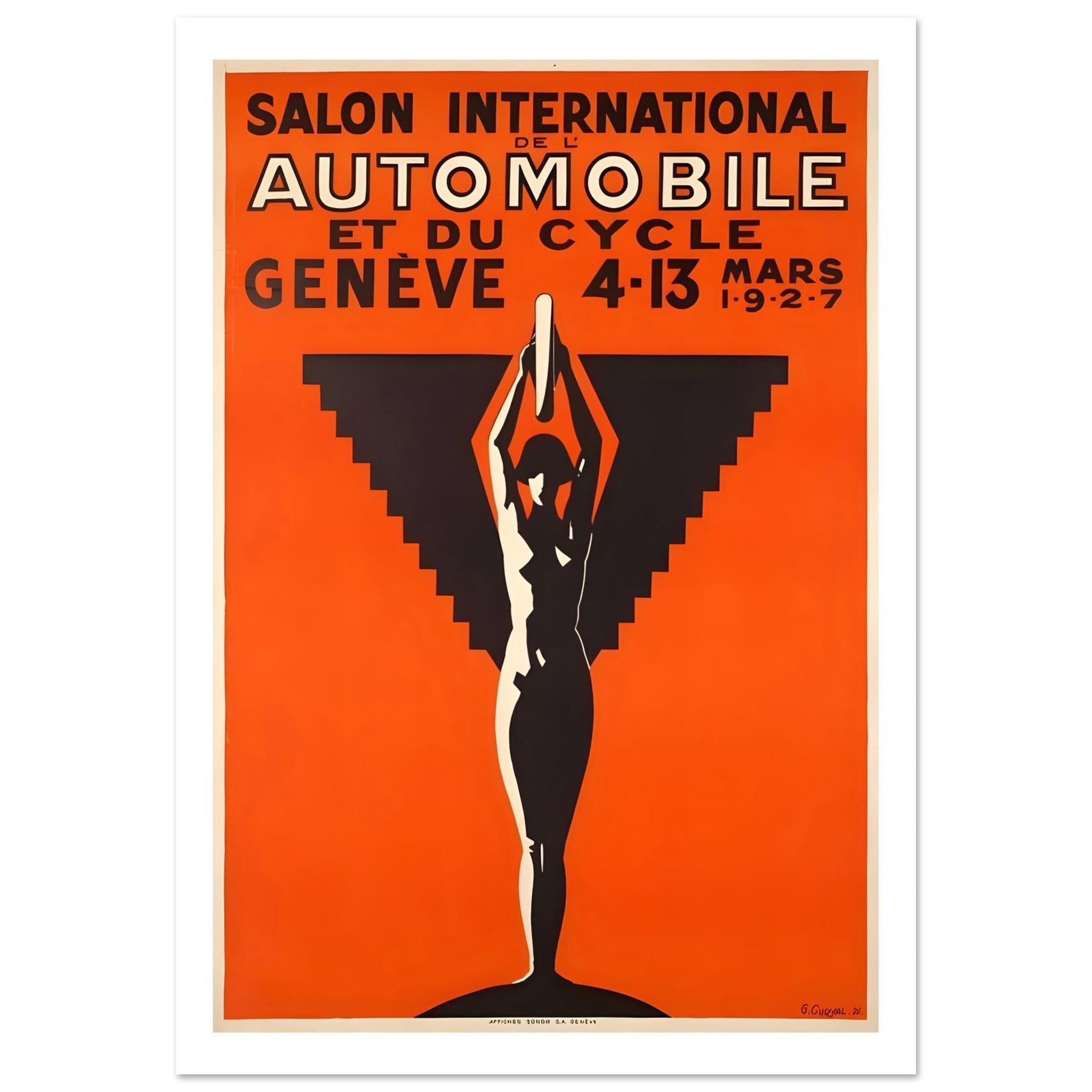 1927 Geneva Salon International de l’Automobile Art Deco Poster - Transit Art
