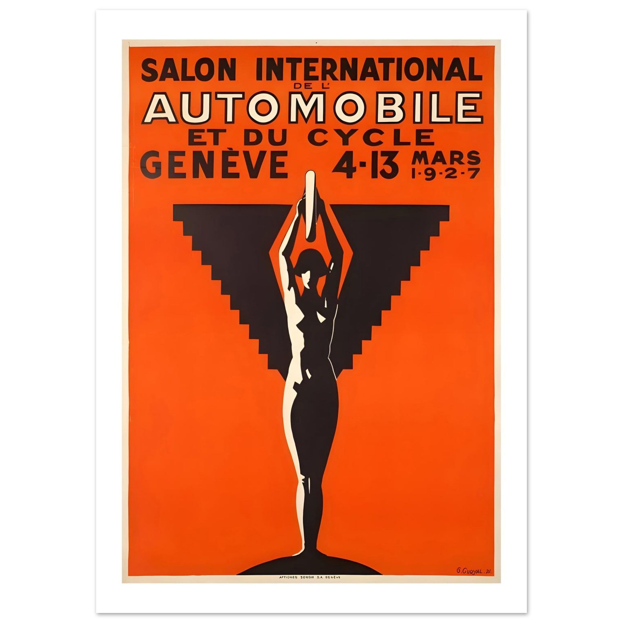 1927 Geneva Salon International de l’Automobile Art Deco Poster - Transit Art
