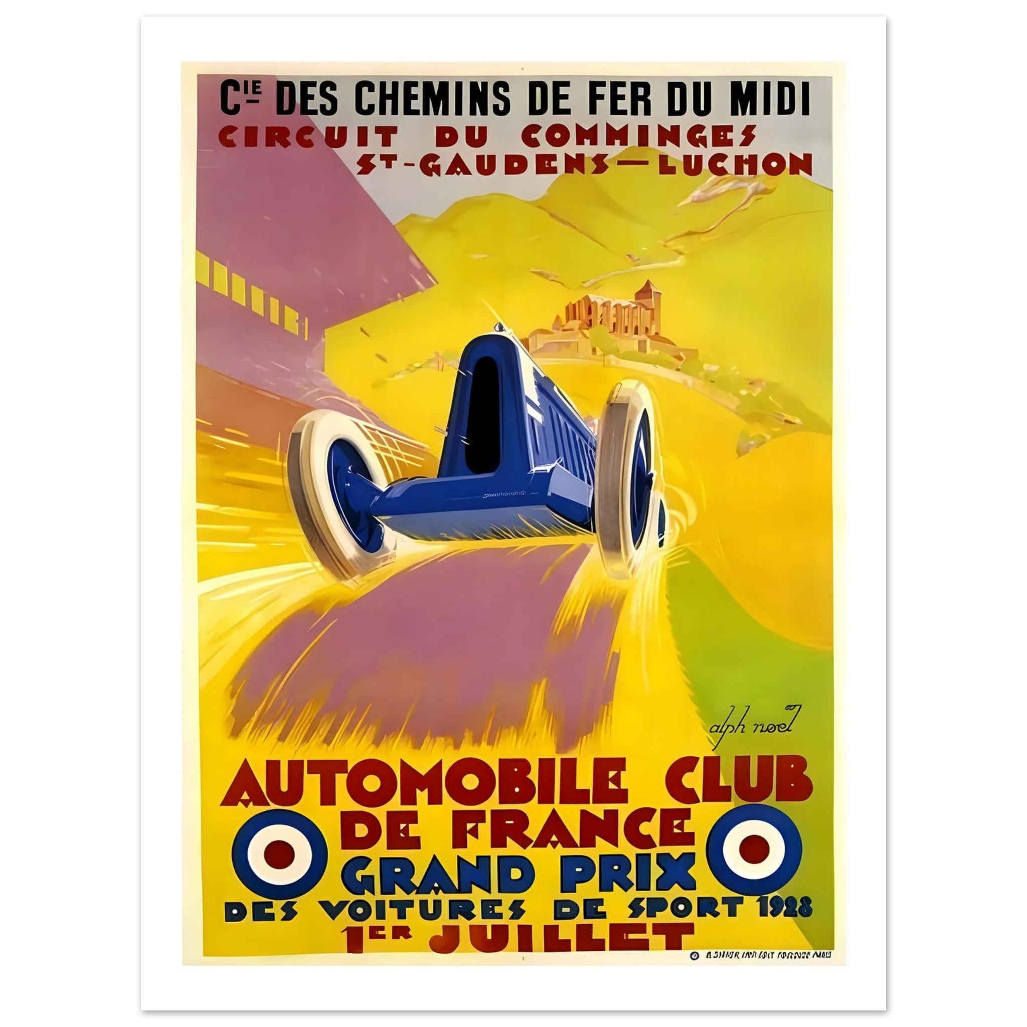 1928 Circuit du Comminges Grand Prix Vintage Racing Poster - Transit Art