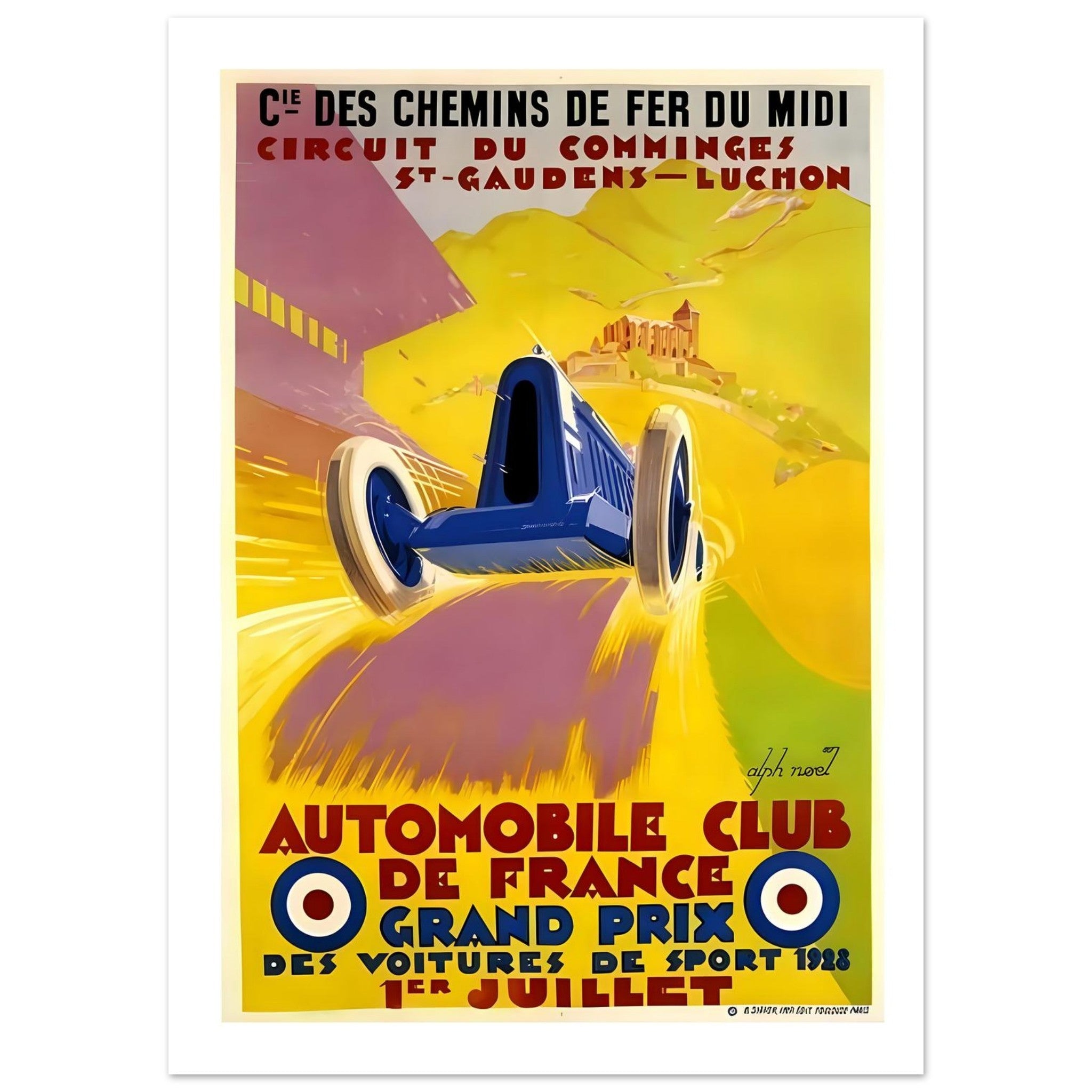 1928 Circuit du Comminges Grand Prix Vintage Racing Poster - Transit Art
