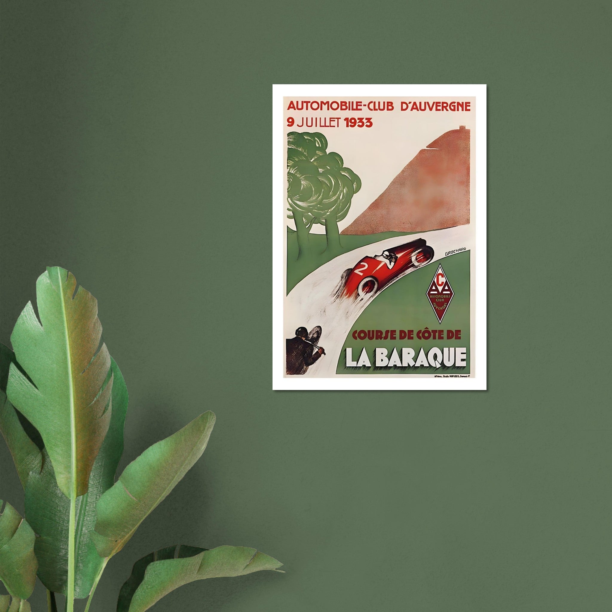 1933 La Baraque Hillclimb Auvergne Poster - Transit Art