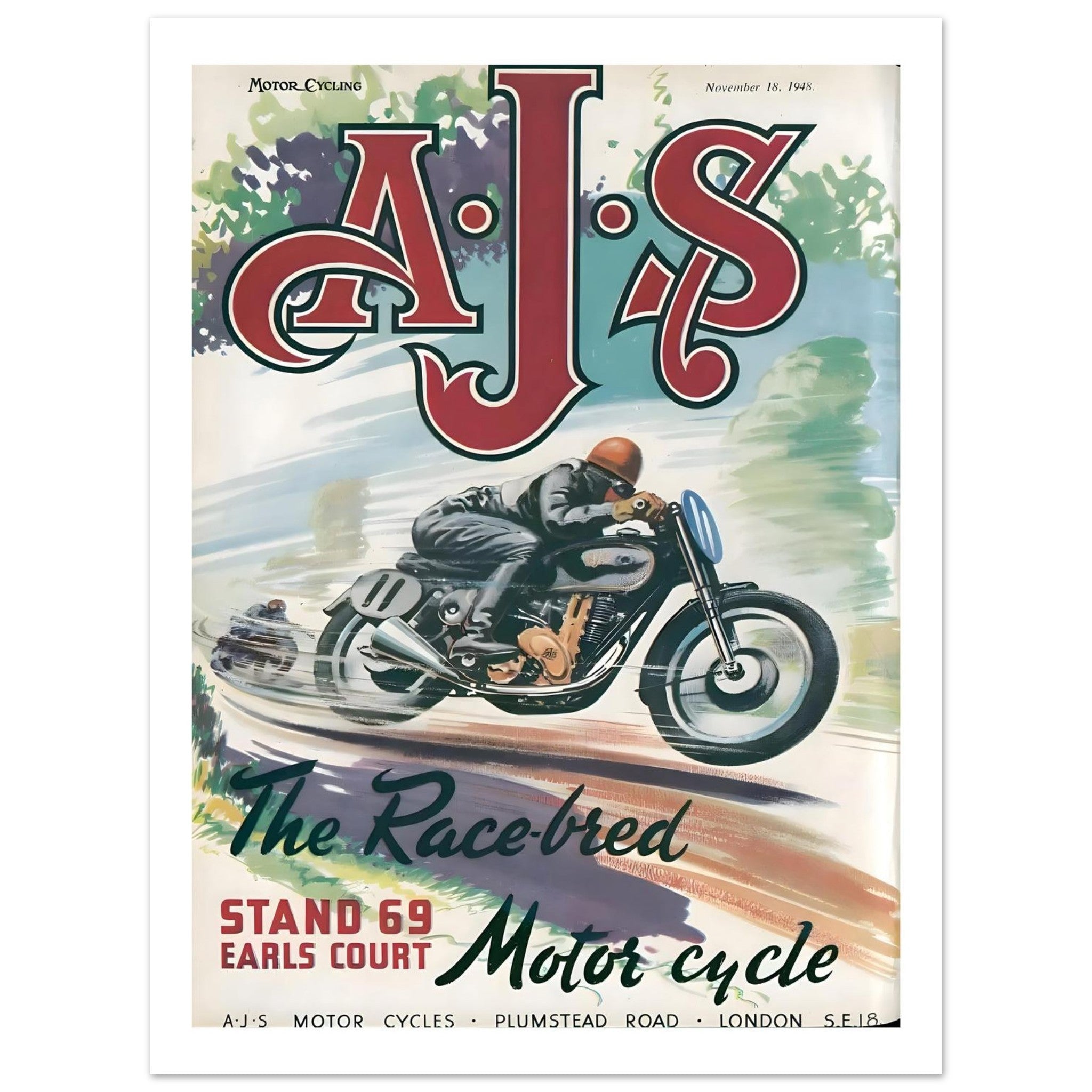 1948 AJS Race Bred Earls Court - Transit Art