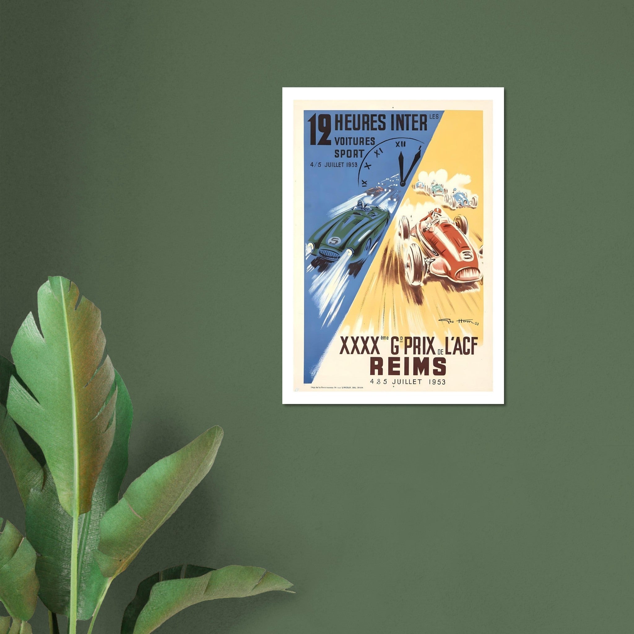 1953 Reims 12 Heures &amp; Grand Prix Poster - Transit Art