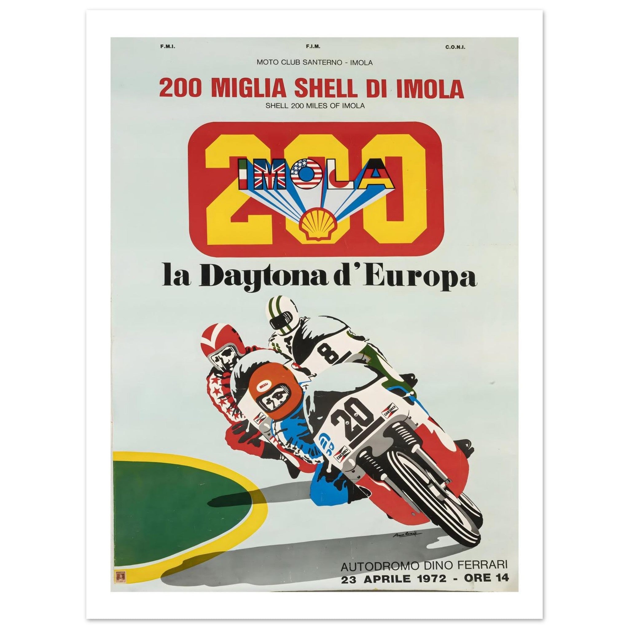1972 Shell 200 Miles of Imola Poster - Transit Art