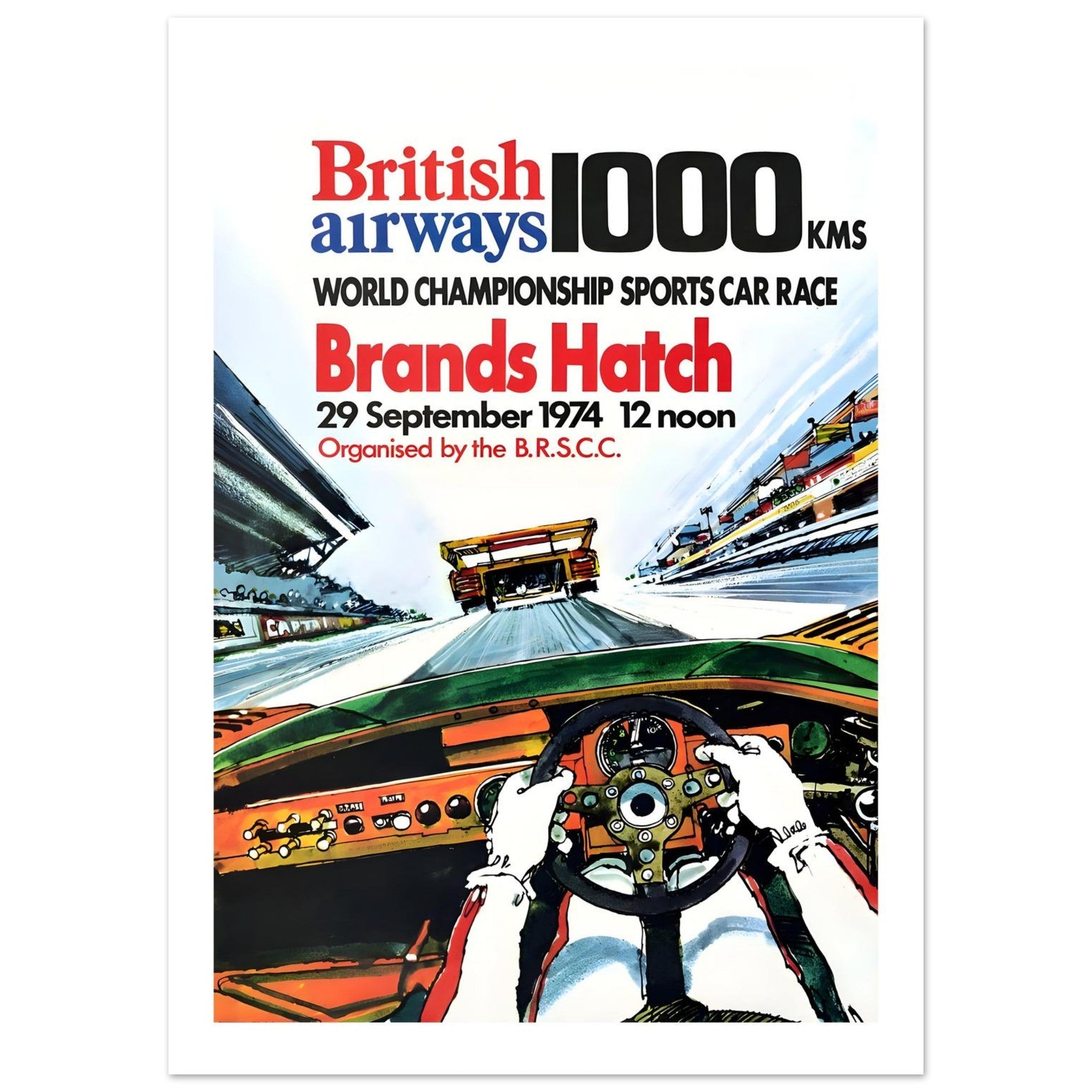 1974 British Airways 1000 Kms Brands Hatch Poster - Transit Art