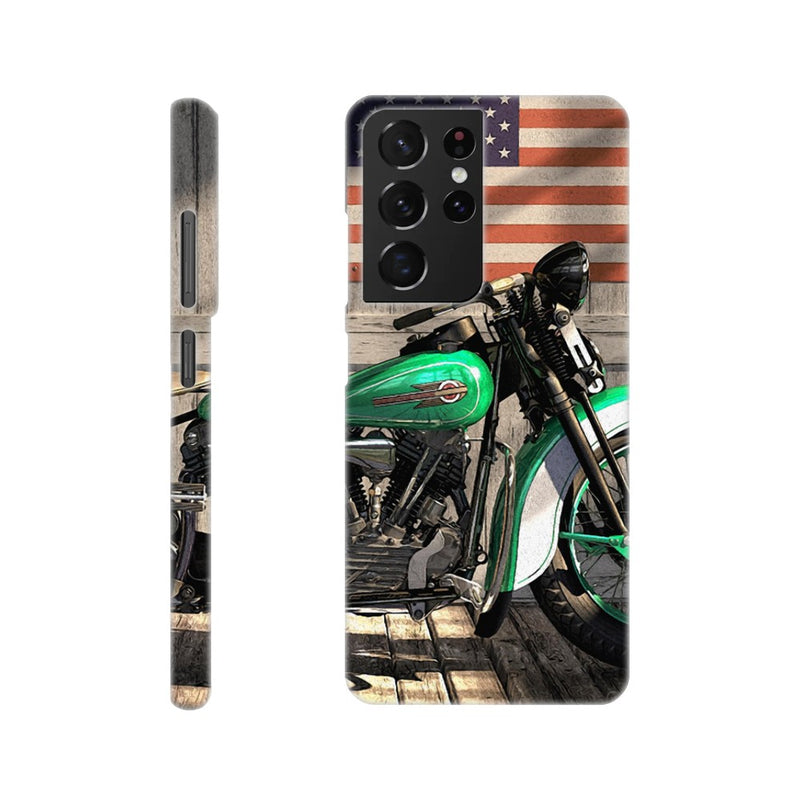 Harley under flag - Mobile cover