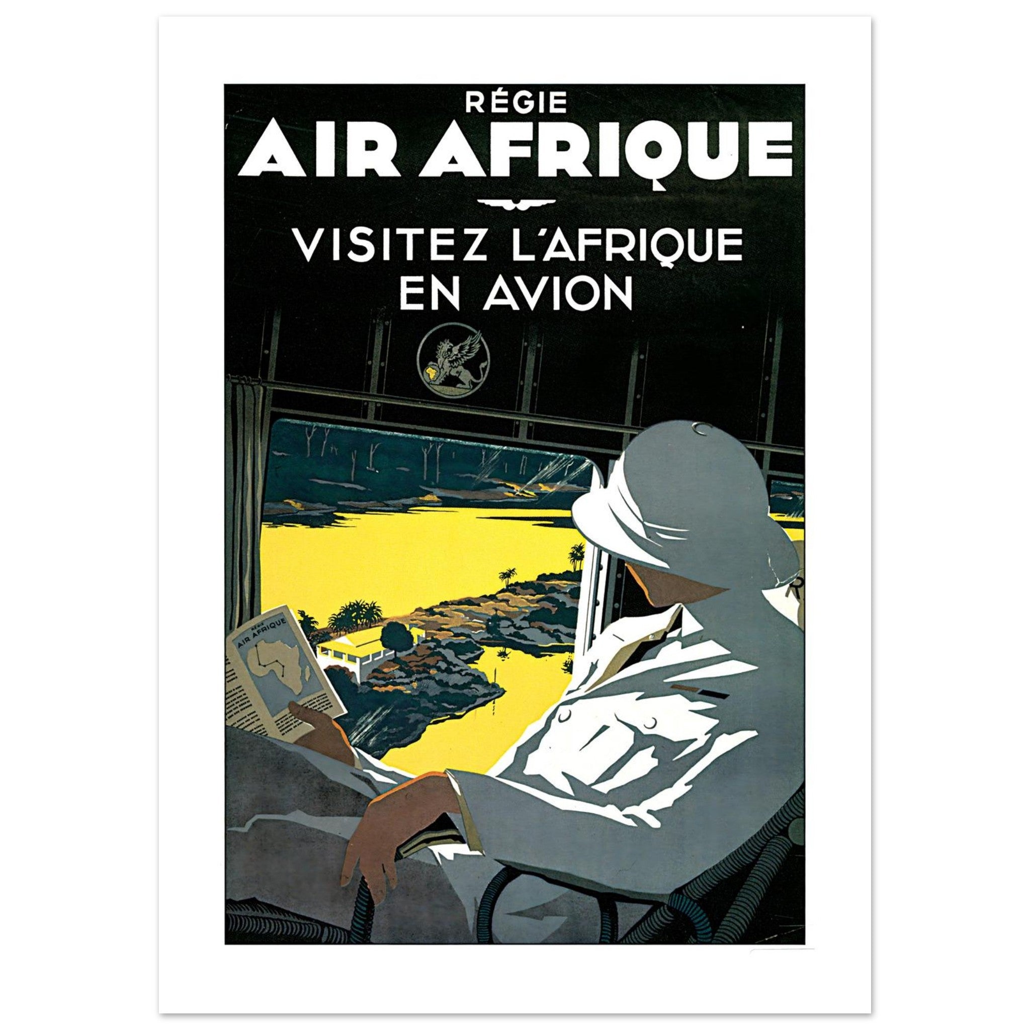 Régie Air Afrique Visitez l’Afrique Vintage Cabin Poster