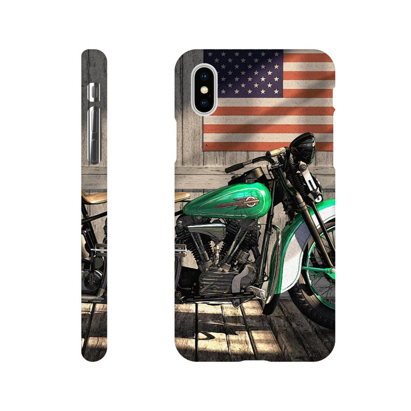 Harley under flag - Mobile cover