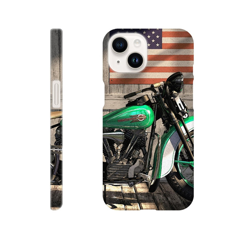 Harley under flag - Mobile cover