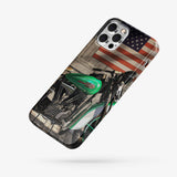 Harley under flag - Mobile cover