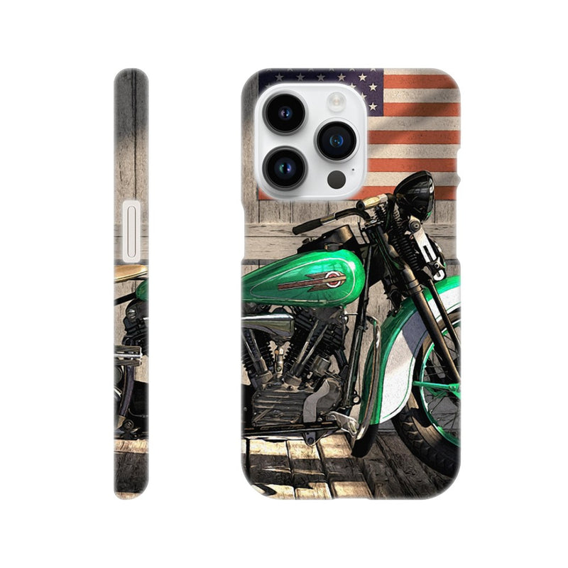 Harley under flag - Mobile cover