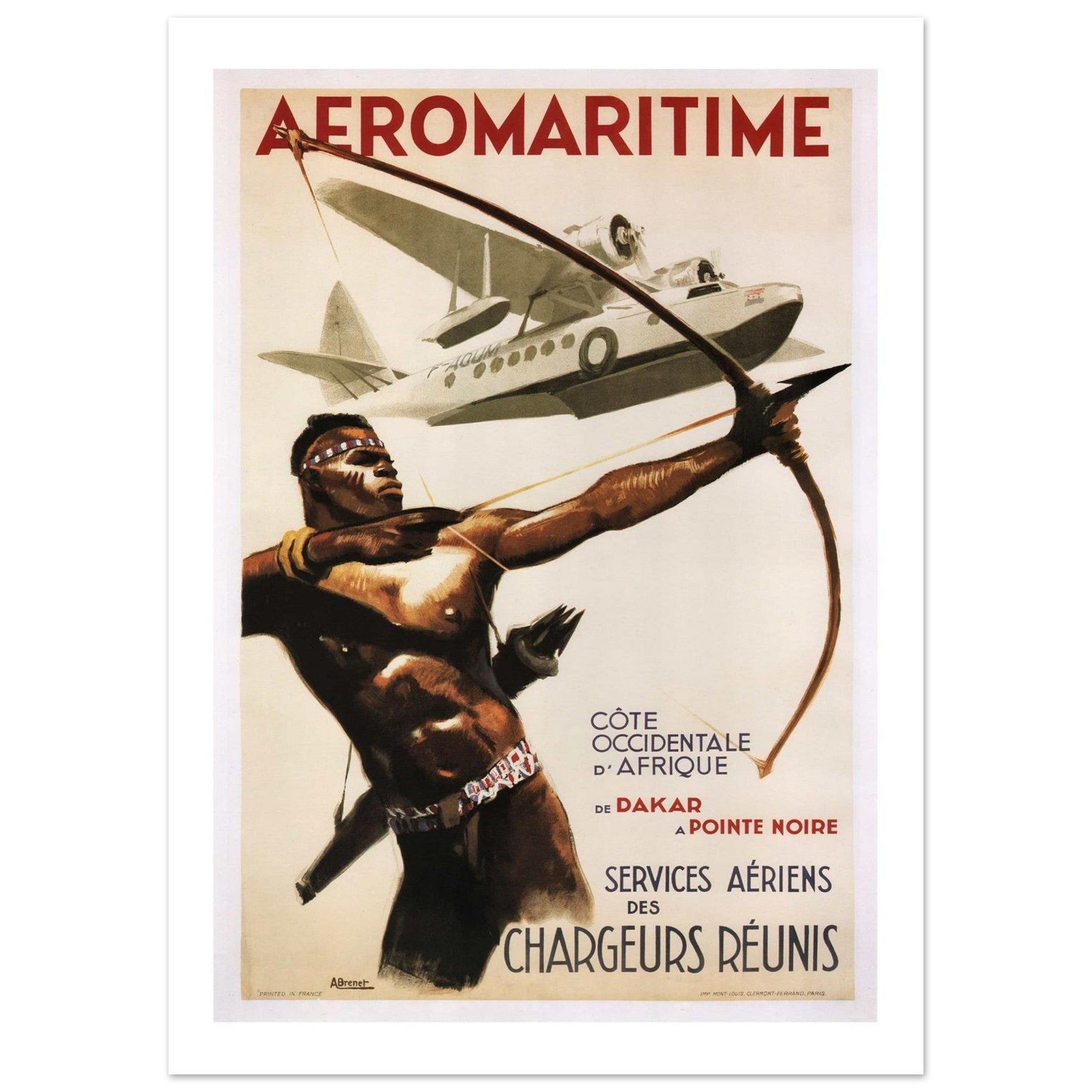 Aéromaritime Côte Occidentale d’Afrique Vintage Archer Poster - Transit Art