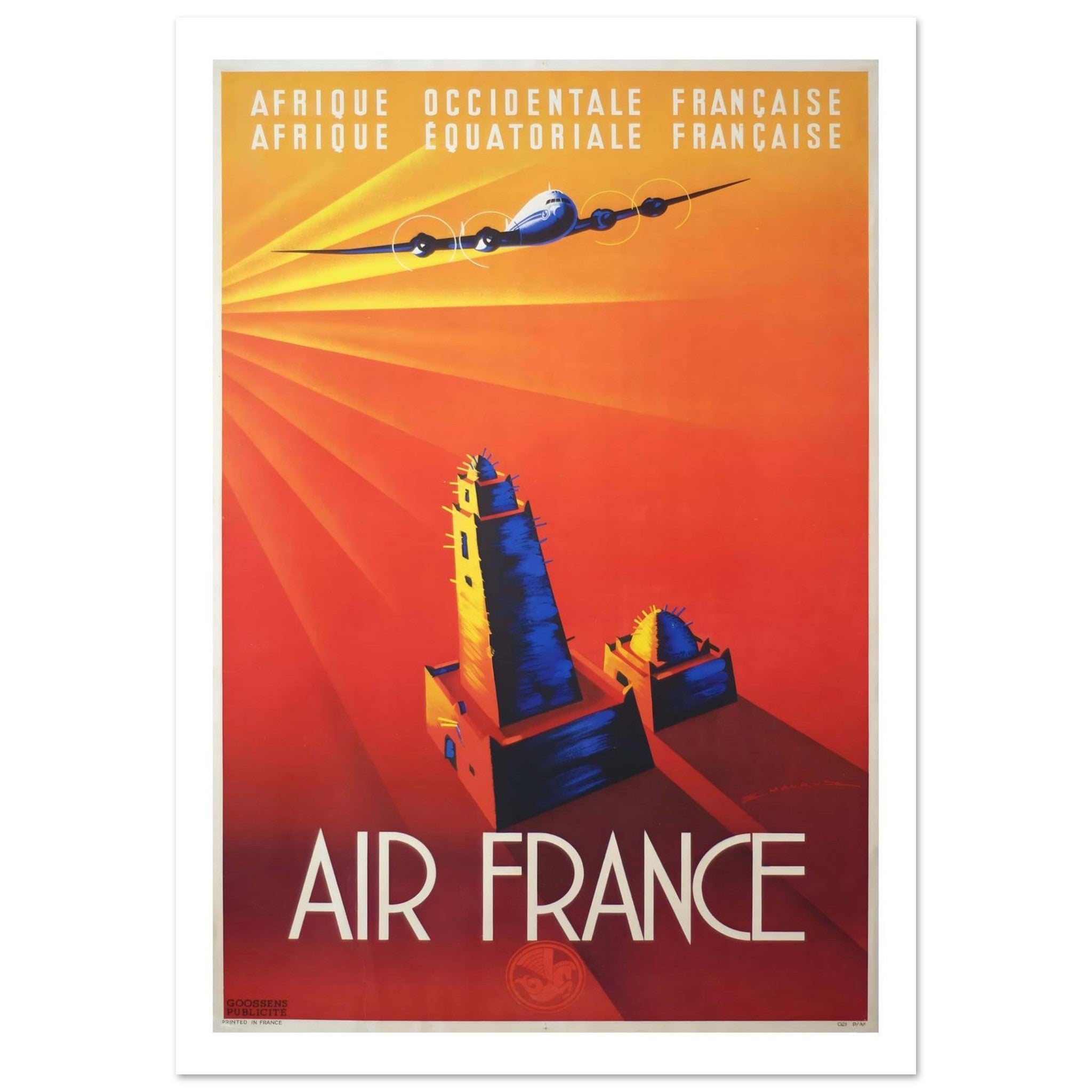 Air France Afrique Occidentale et Equatoriale Vintage Poster - Transit Art